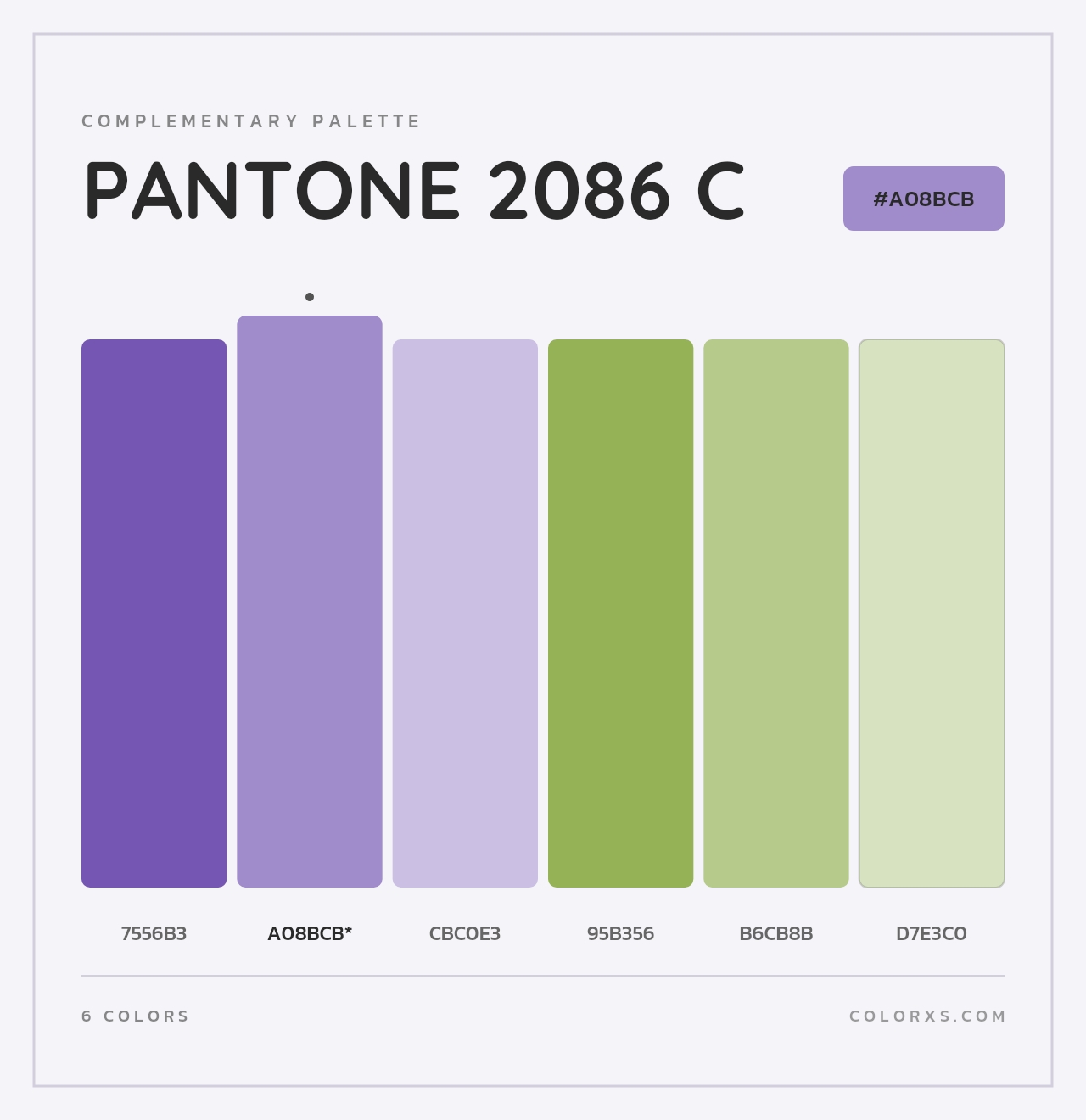 PANTONE 2086 C - Complementary Color Palette