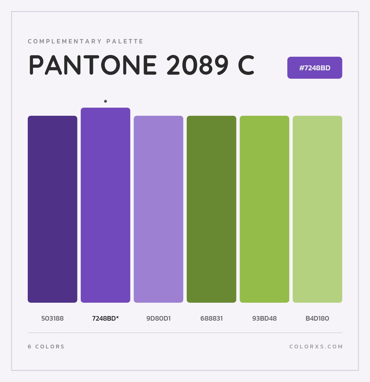 PANTONE 2089 C - Complementary Color Palette