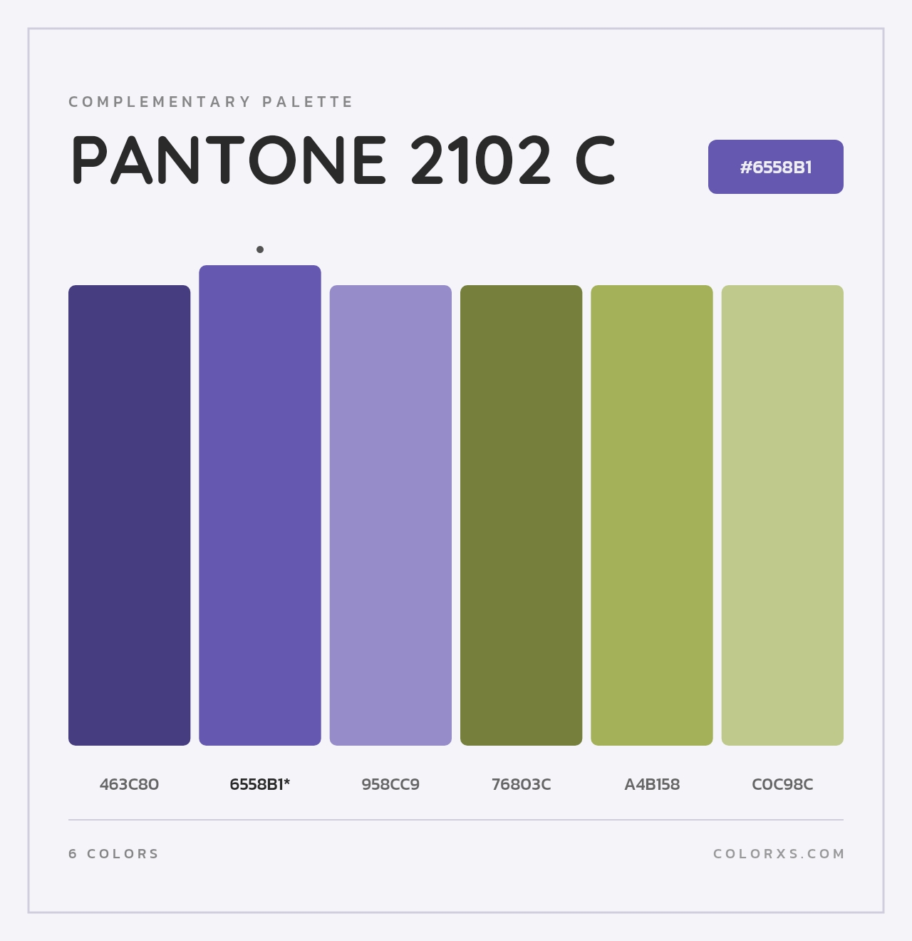 PANTONE 2102 C - Complementary Color Palette