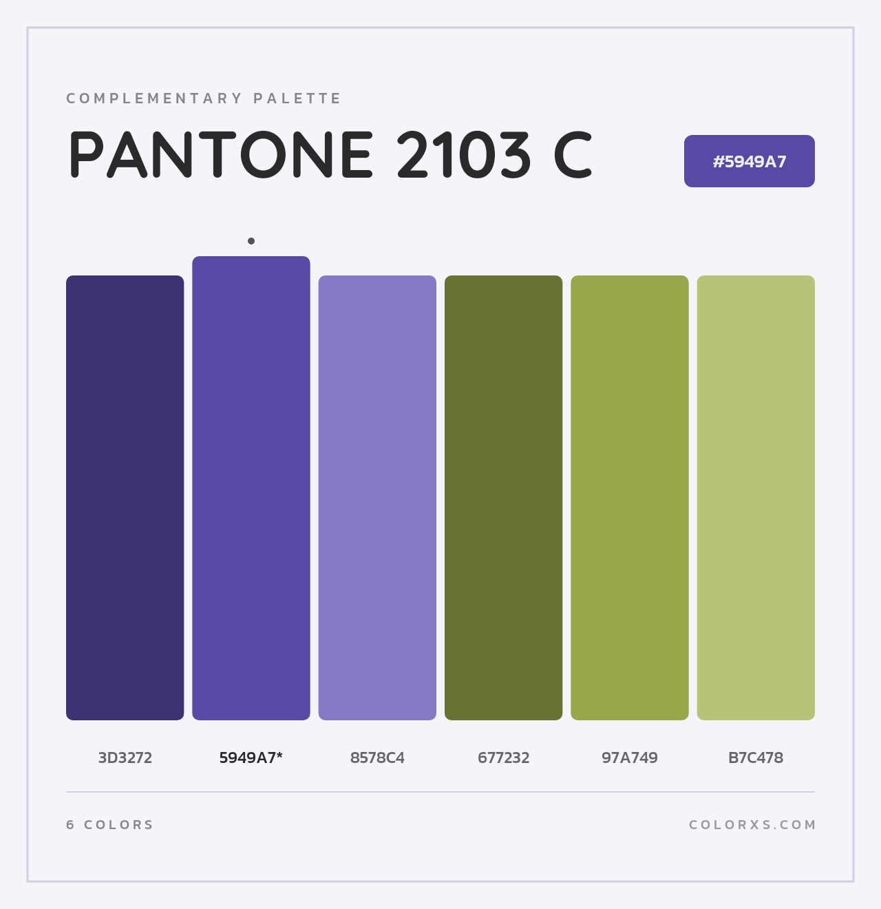 PANTONE 2103 C - Complementary Color Palette
