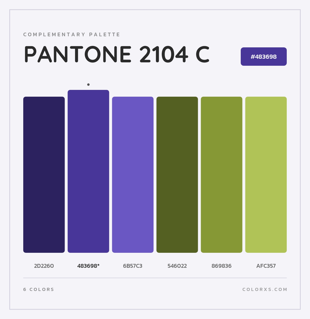 PANTONE 2104 C - Complementary Color Palette