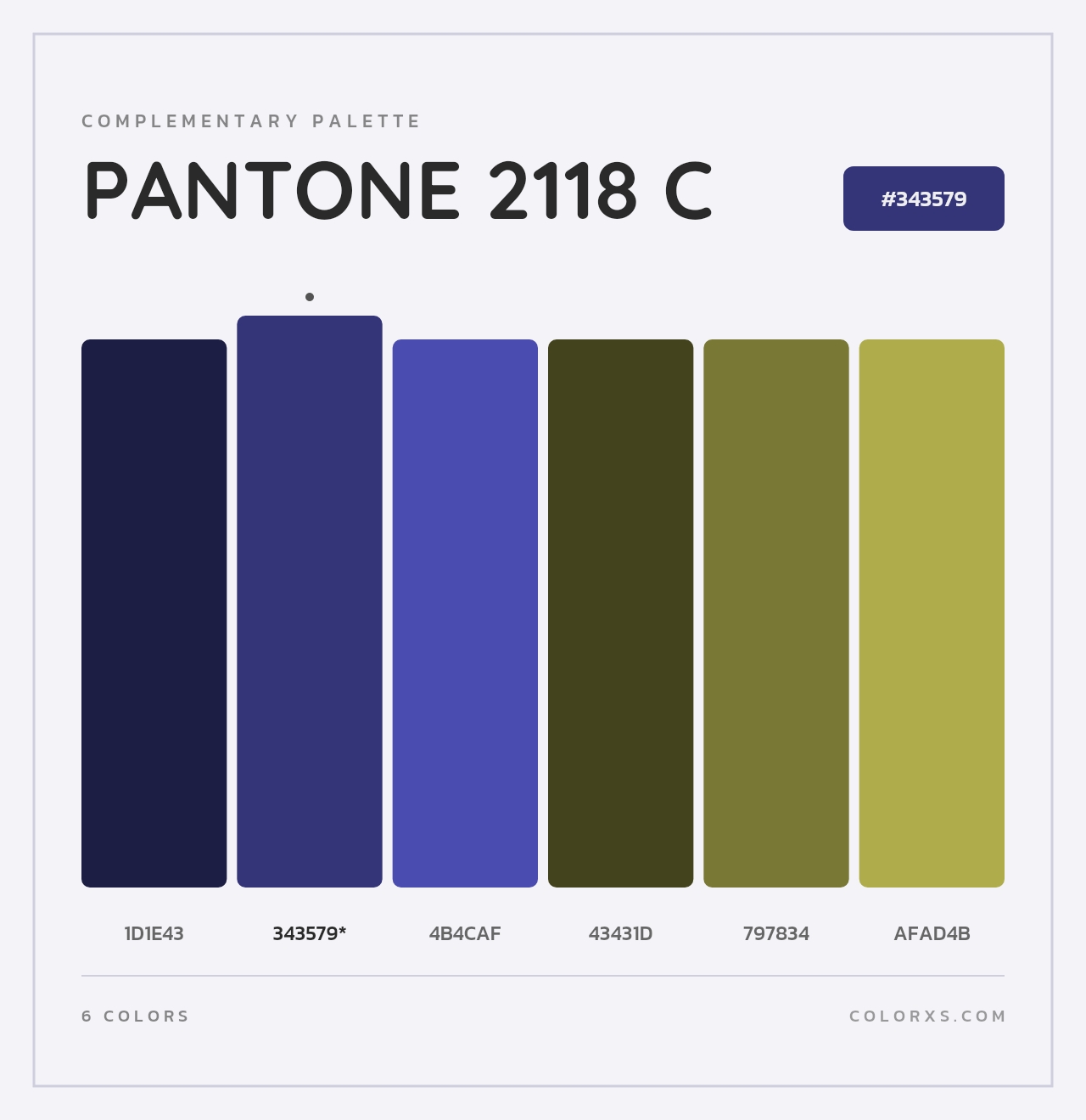 PANTONE 2118 C - Complementary Color Palette