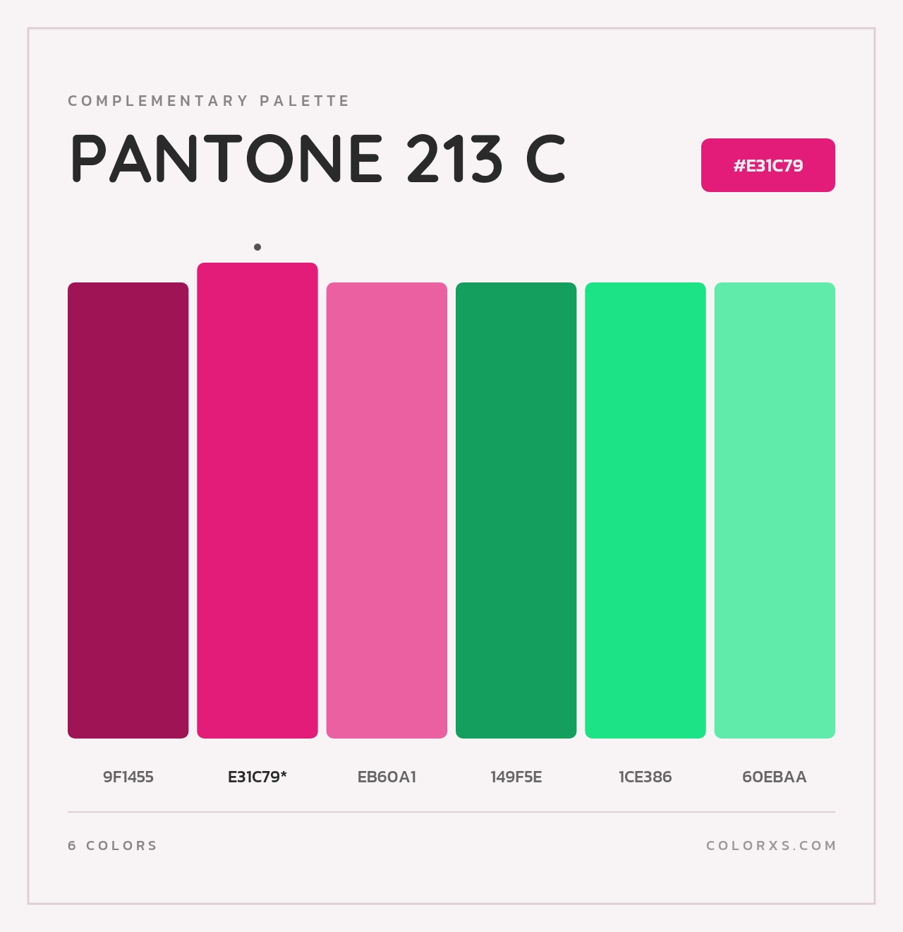 PANTONE 213 C - Complementary Color Palette