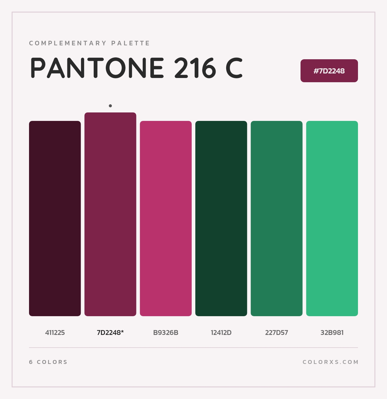 PANTONE 216 C - Complementary Color Palette