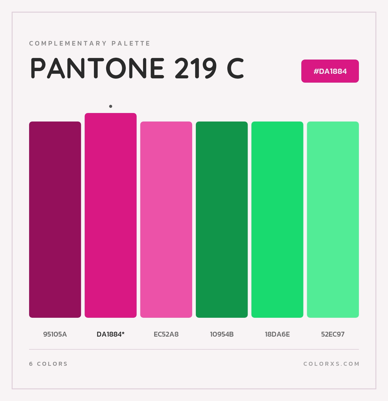 PANTONE 219 C - Complementary Color Palette