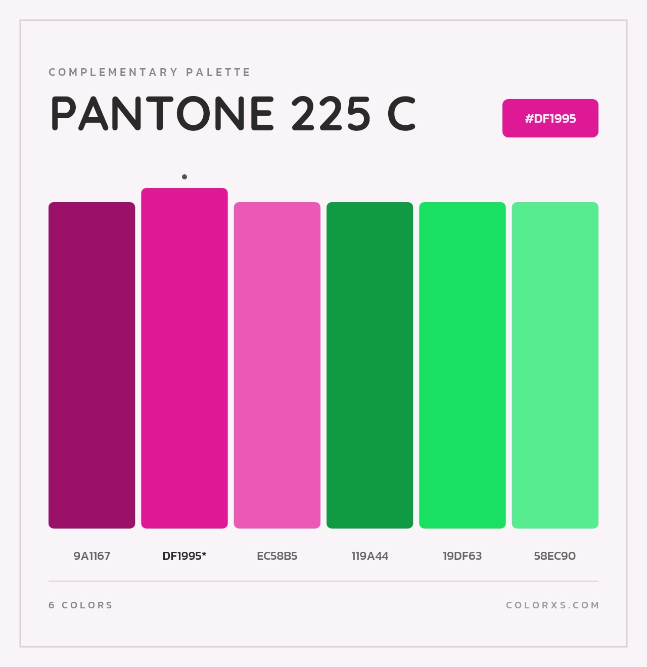PANTONE 225 C - Complementary Color Palette