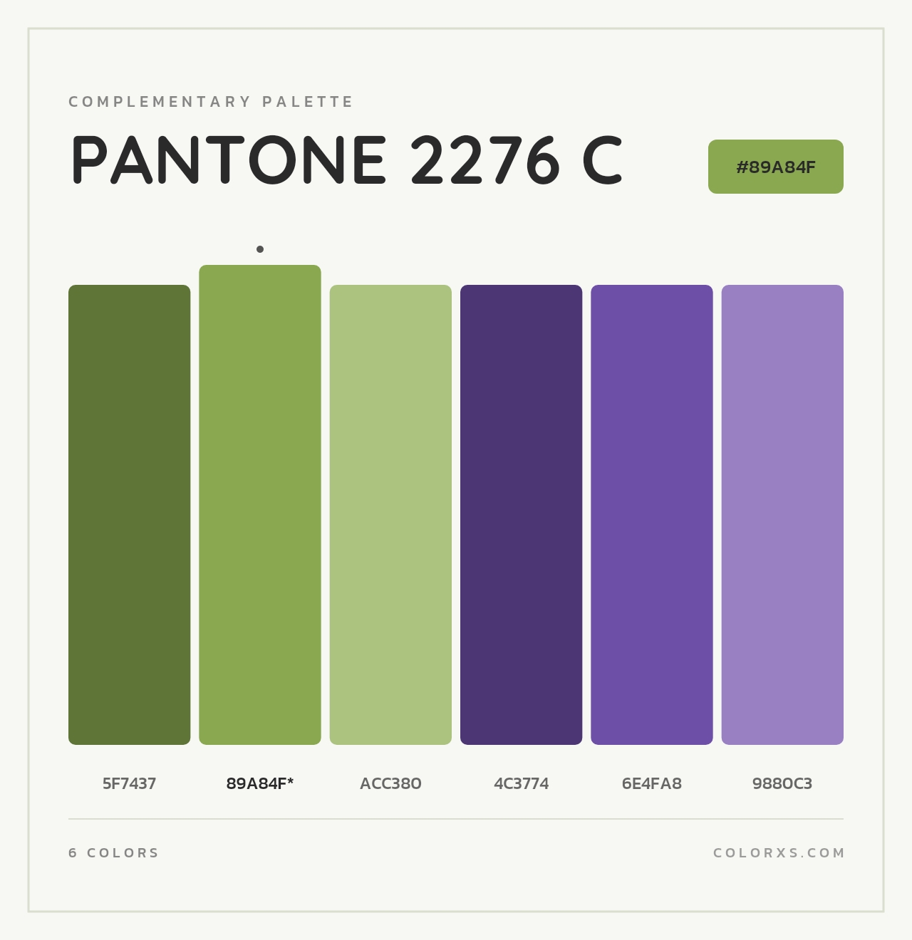 PANTONE 2276 C - Complementary Color Palette