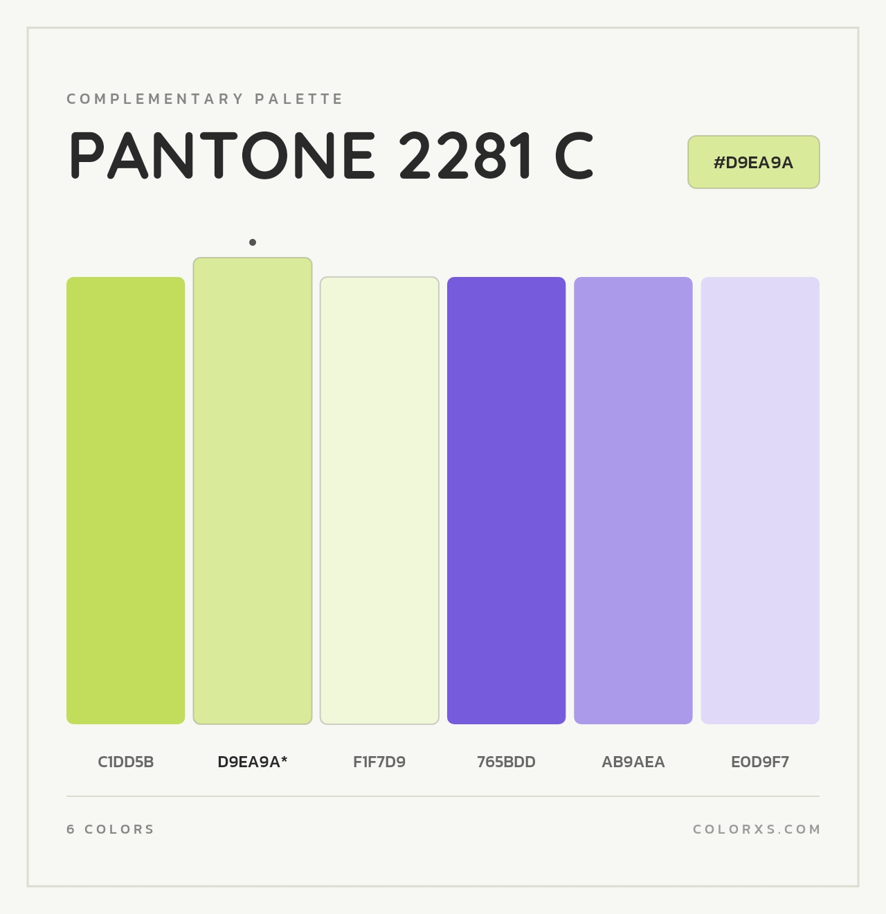 PANTONE 2281 C - Complementary Color Palette