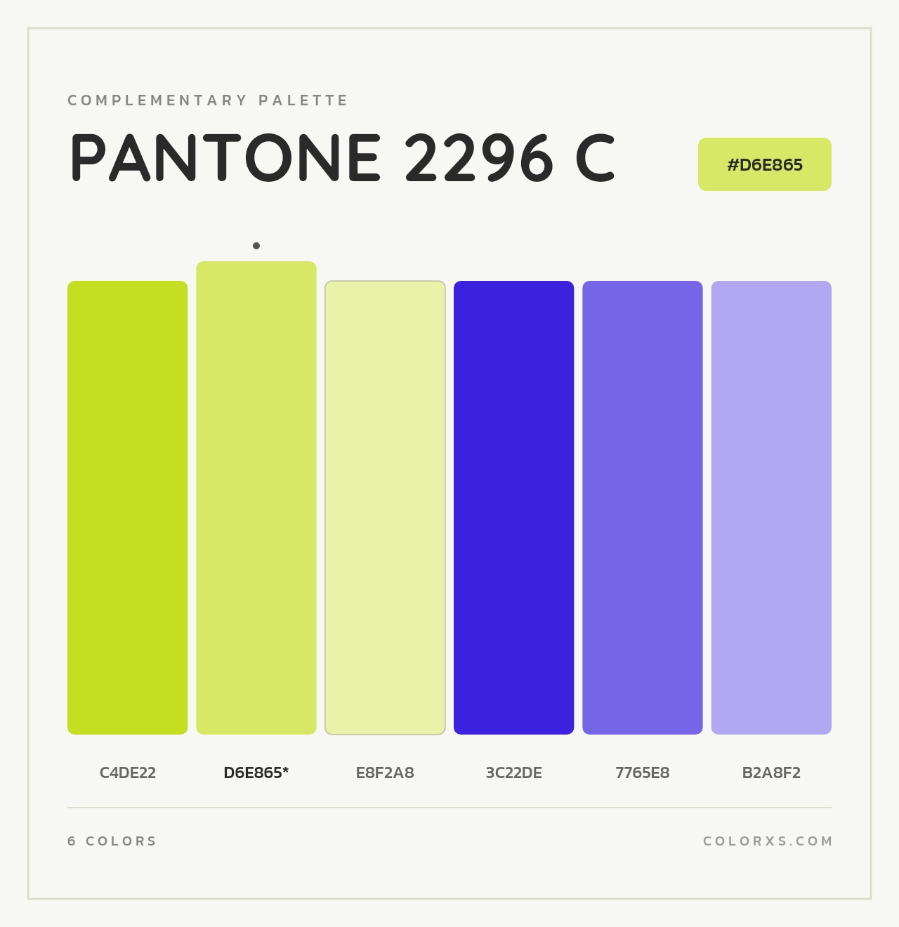 PANTONE 2296 C - Complementary Color Palette
