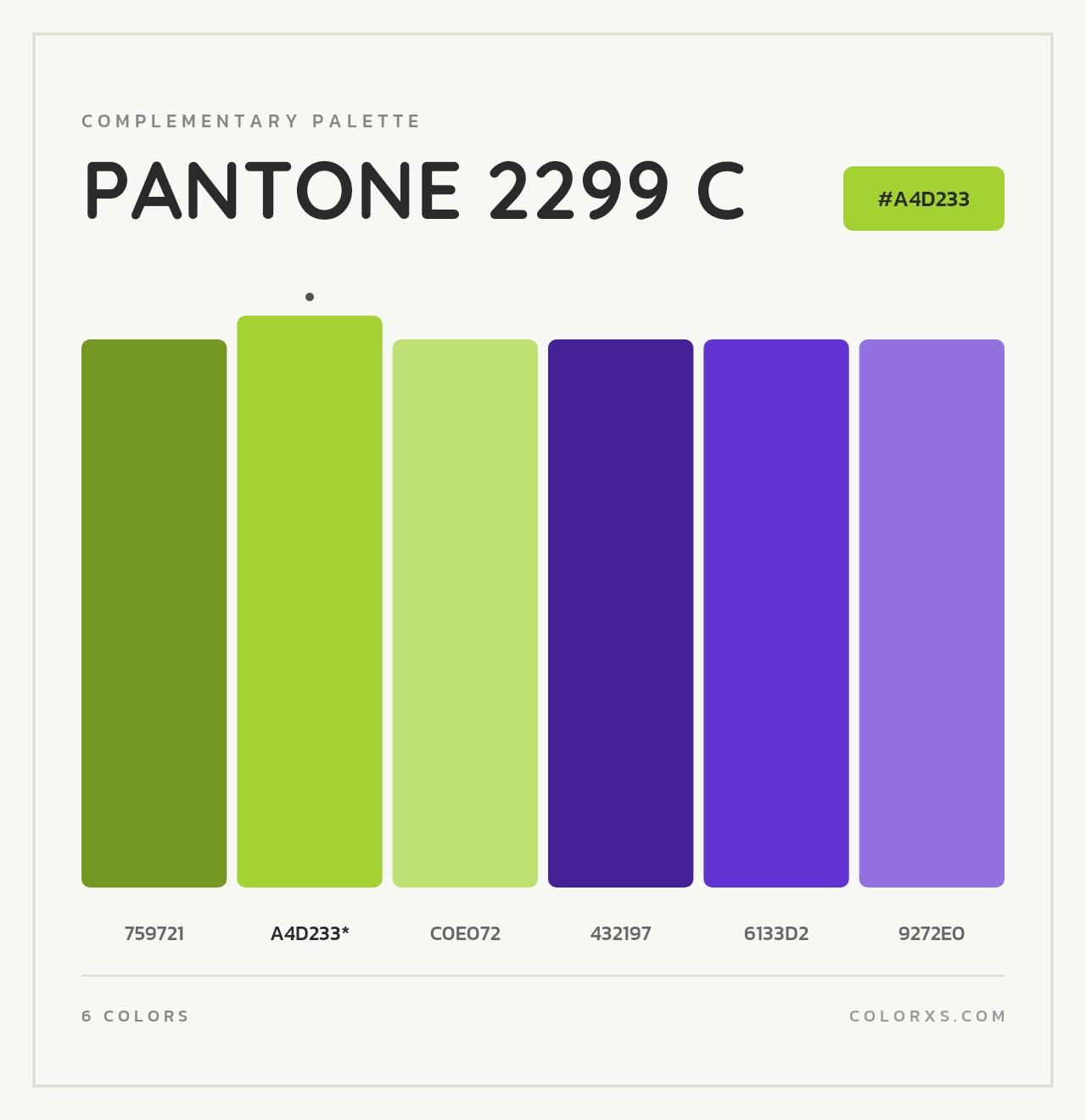 PANTONE 2299 C - Complementary Color Palette
