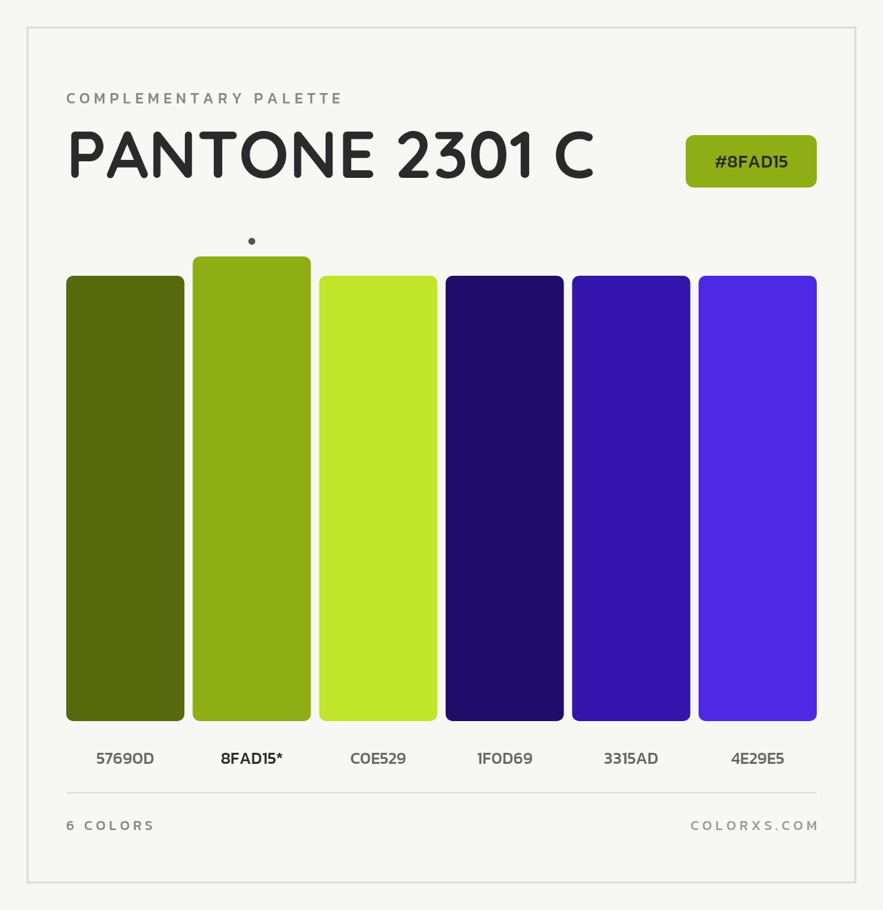 PANTONE 2301 C - Complementary Color Palette