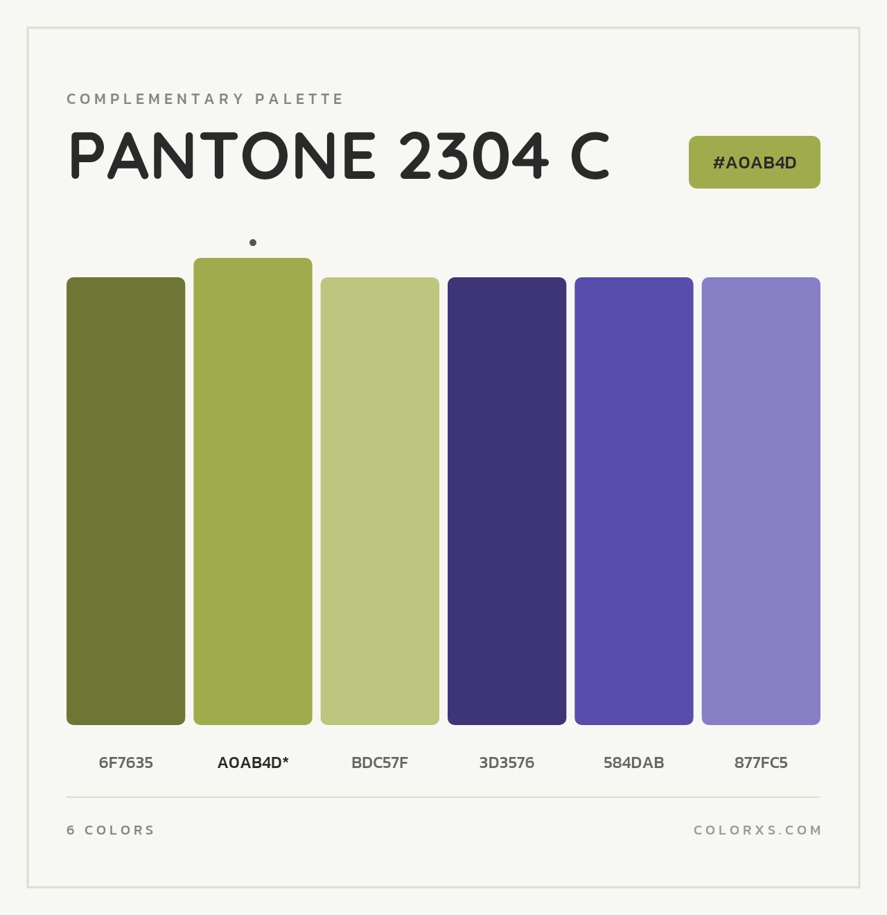 PANTONE 2304 C - Complementary Color Palette