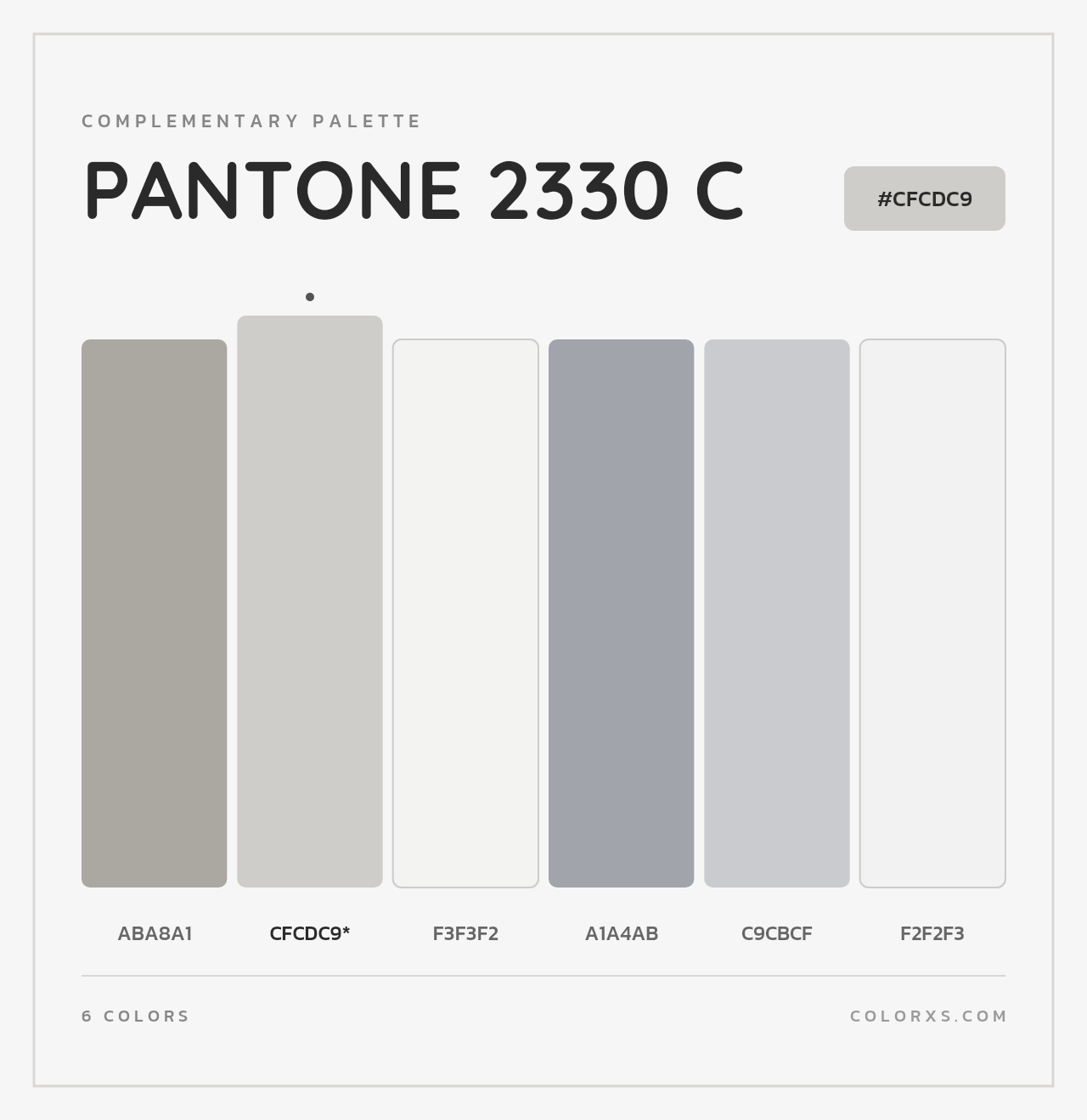 PANTONE 2330 C - Complementary Color Palette
