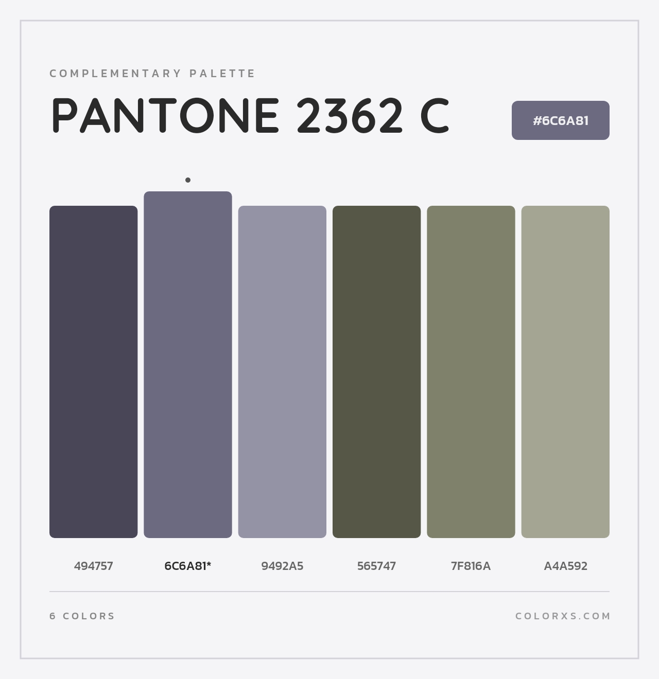 PANTONE 2362 C - Complementary Color Palette