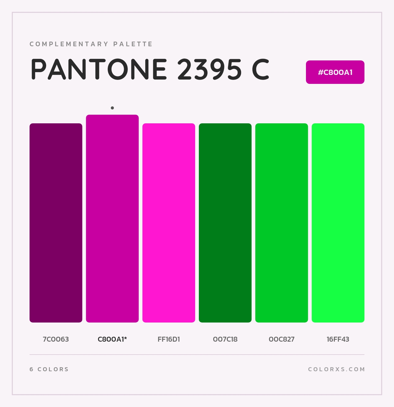 PANTONE 2395 C - Complementary Color Palette