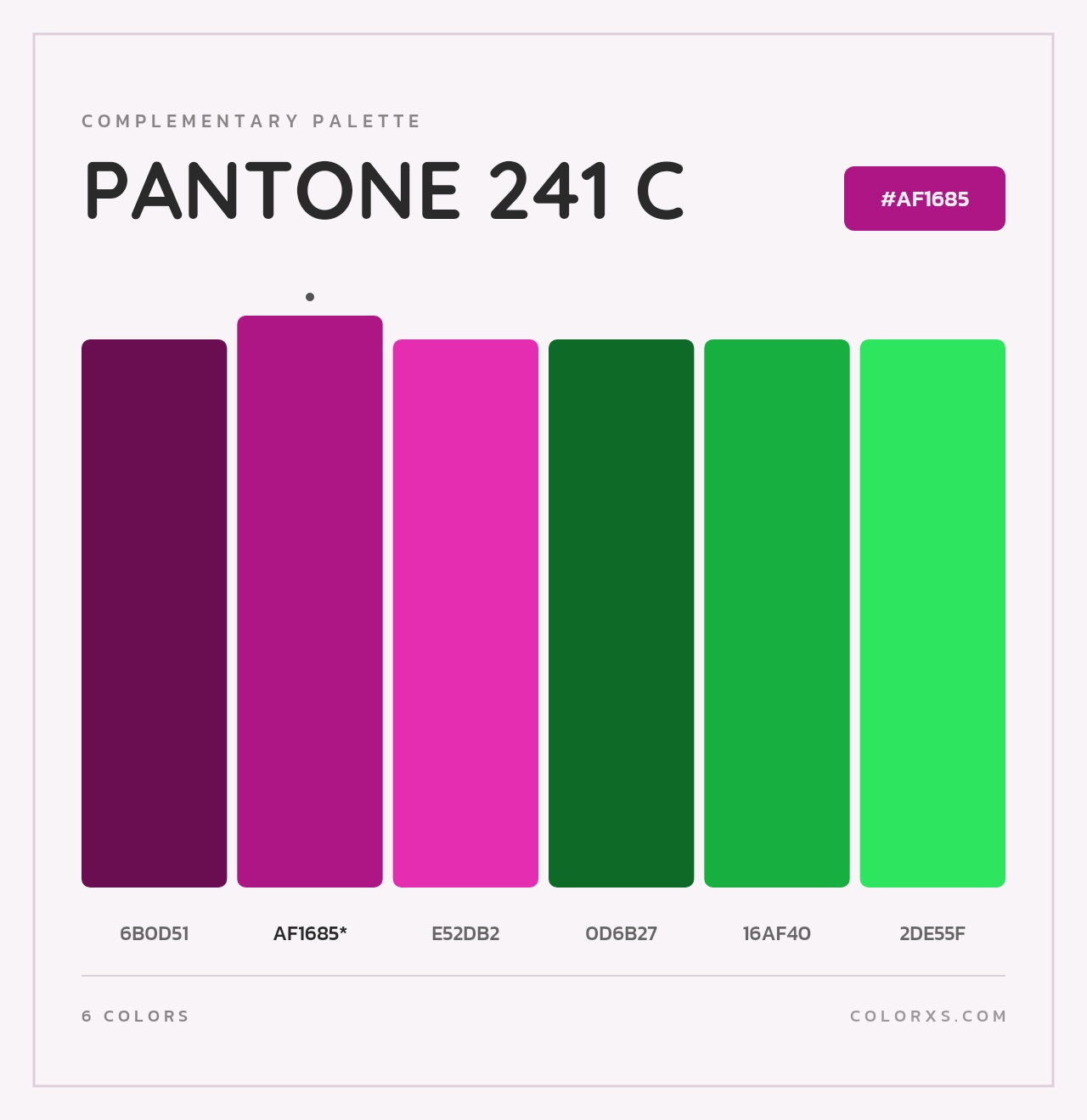 PANTONE 241 C - Complementary Color Palette
