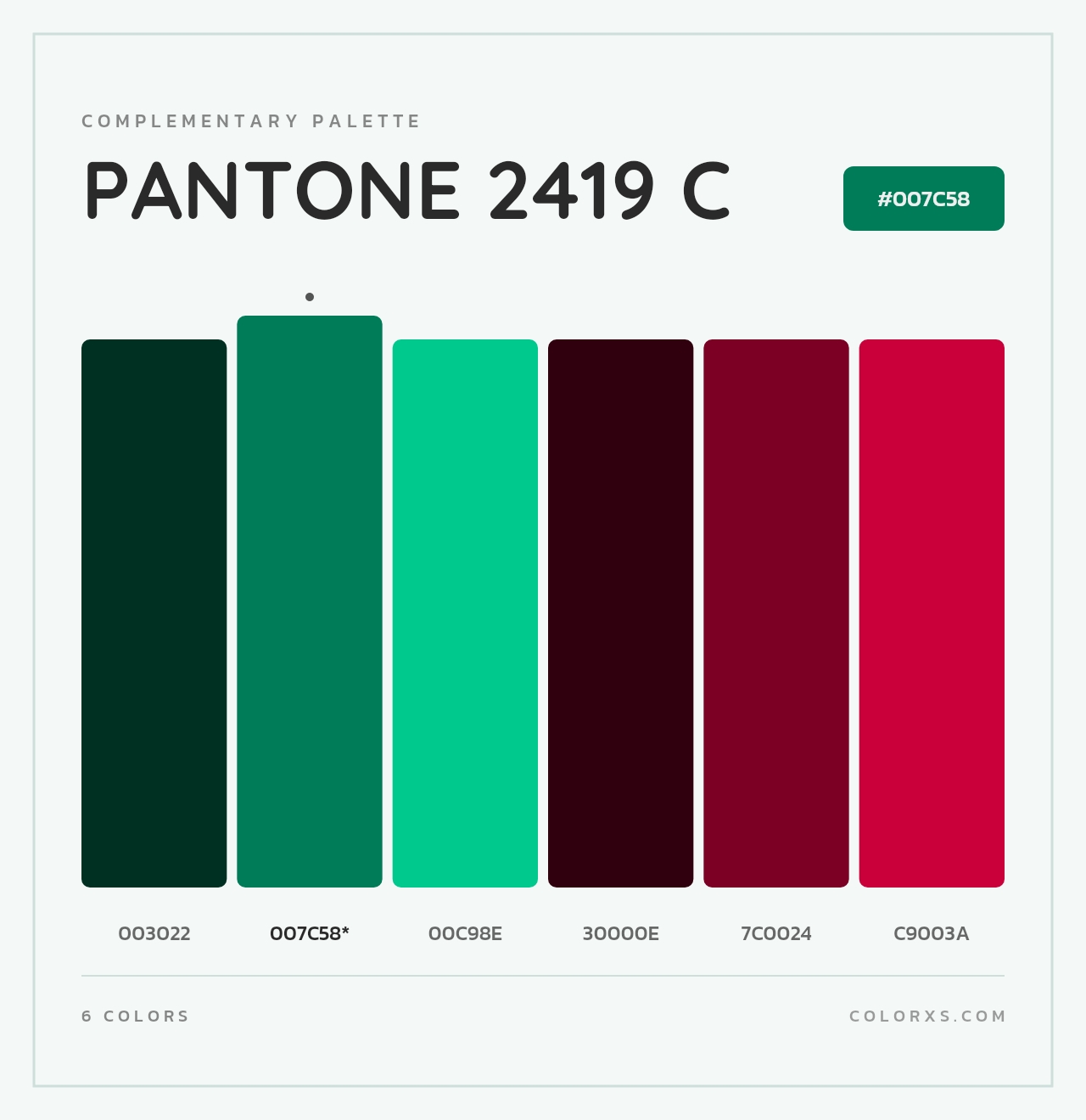 PANTONE 2419 C - Complementary Color Palette