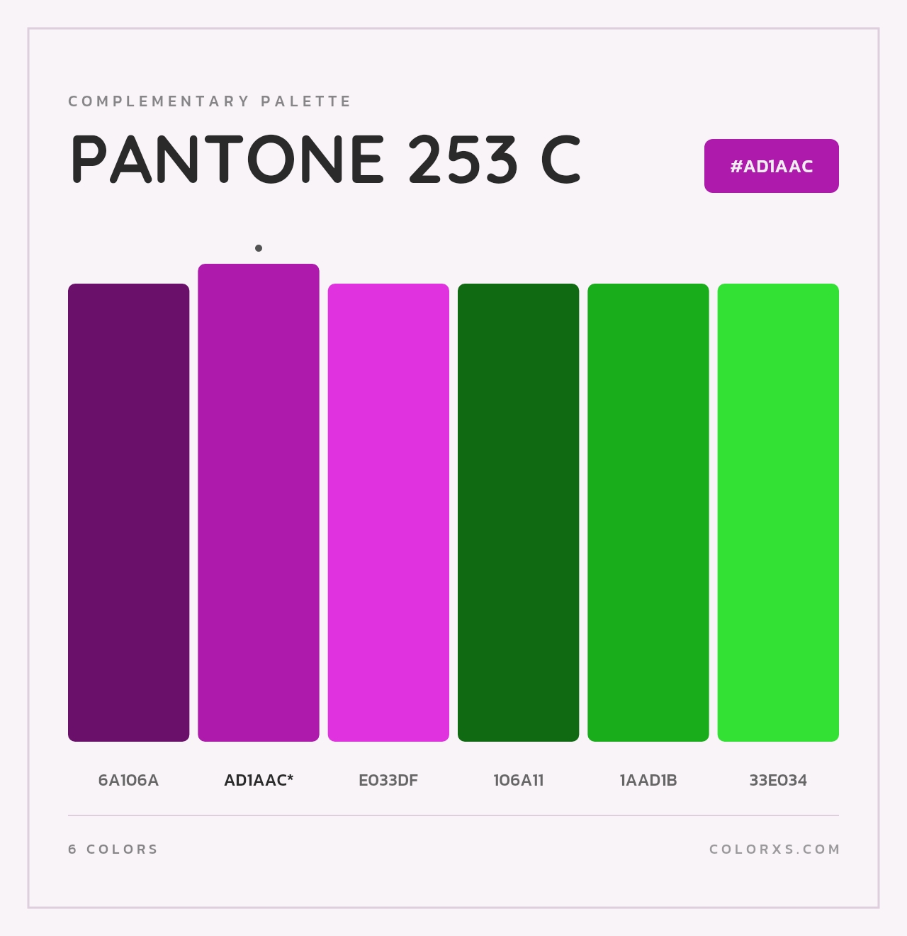 PANTONE 253 C - Complementary Color Palette