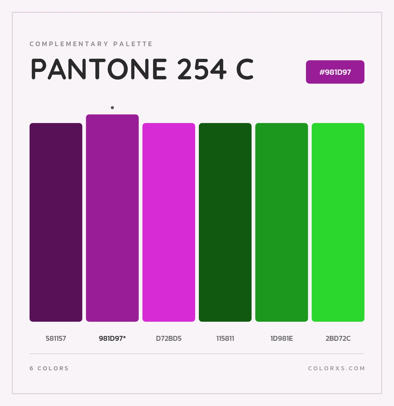 PANTONE 254 C - Complementary Color Palette
