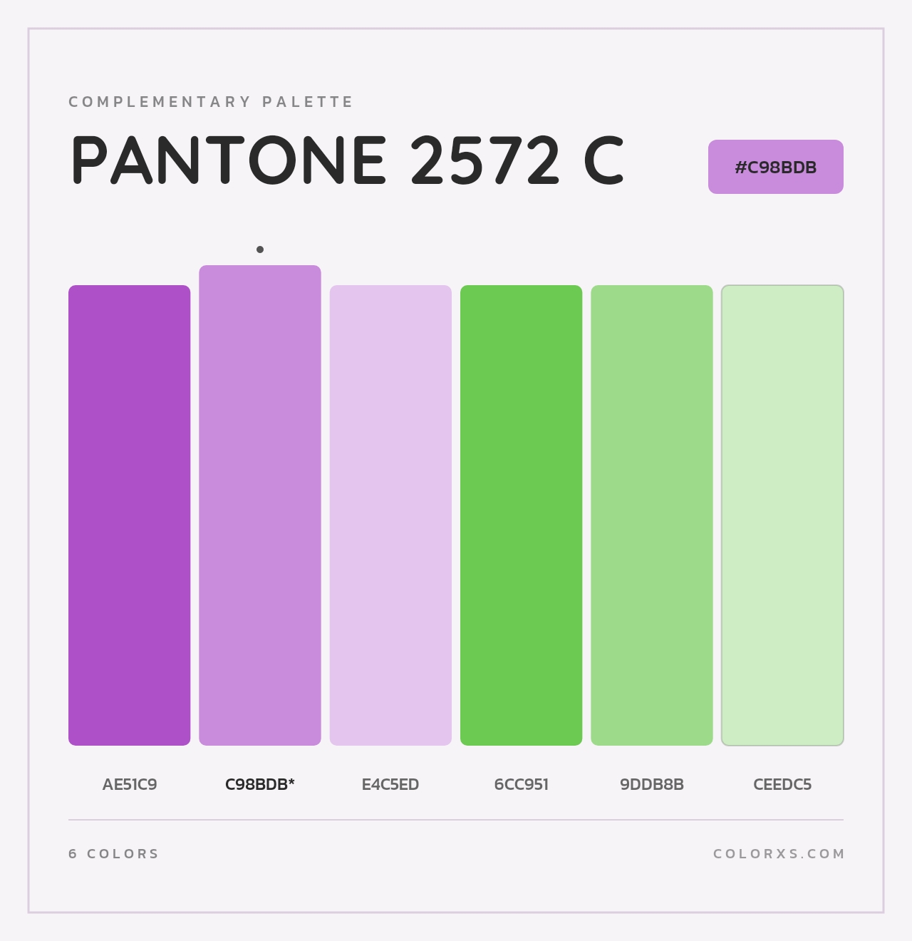 PANTONE 2572 C - Complementary Color Palette