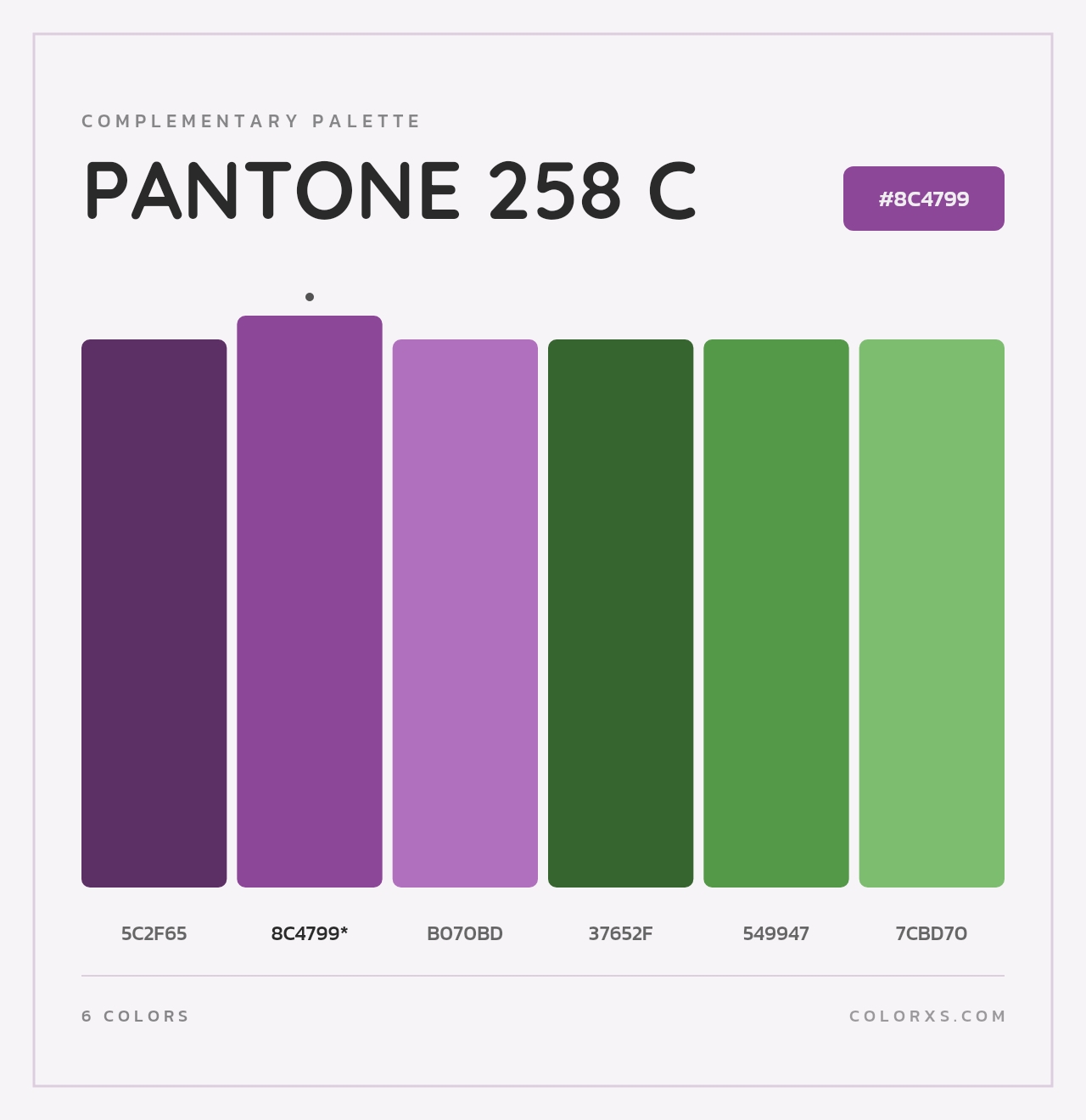 PANTONE 258 C - Complementary Color Palette