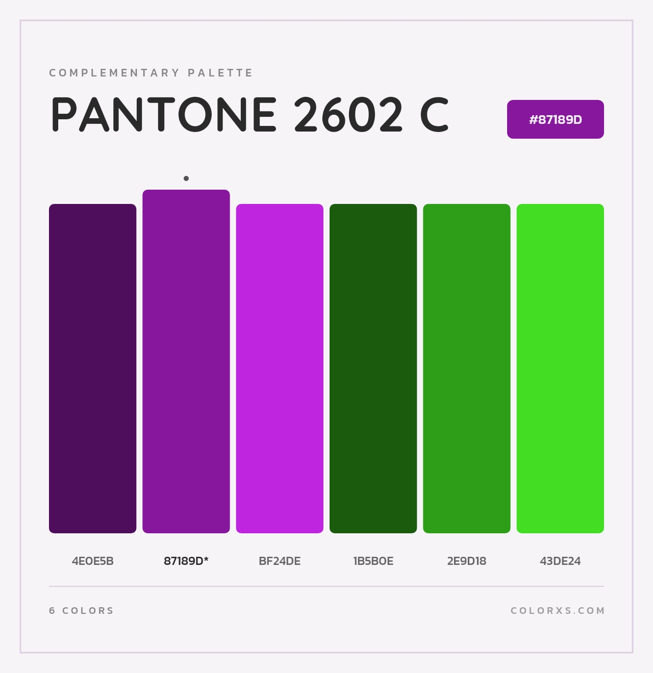 PANTONE 2602 C - Complementary Color Palette