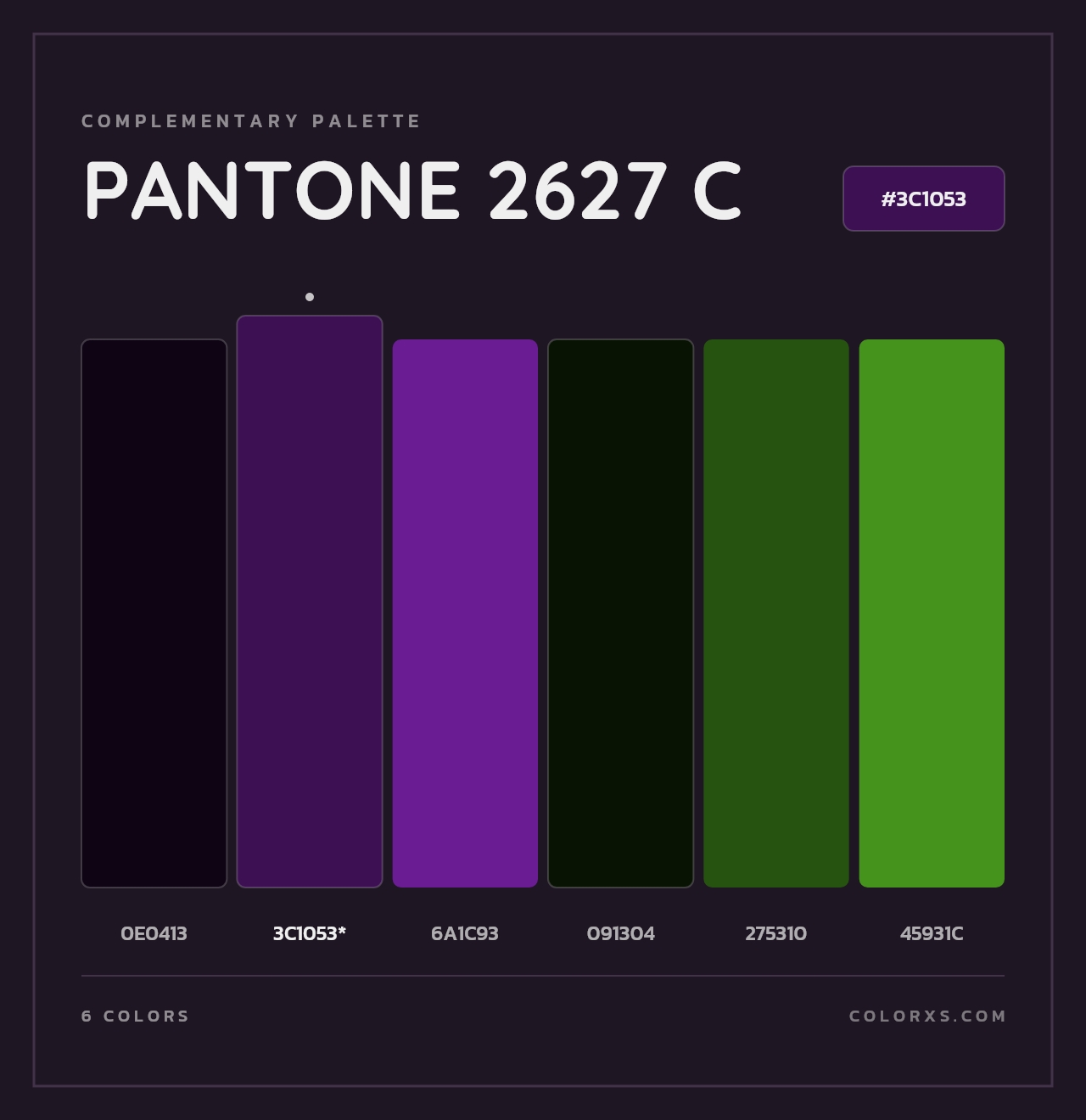 PANTONE 2627 C - Complementary Color Palette