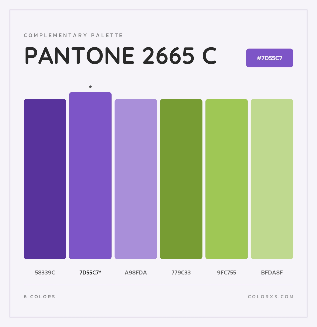 PANTONE 2665 C - Complementary Color Palette