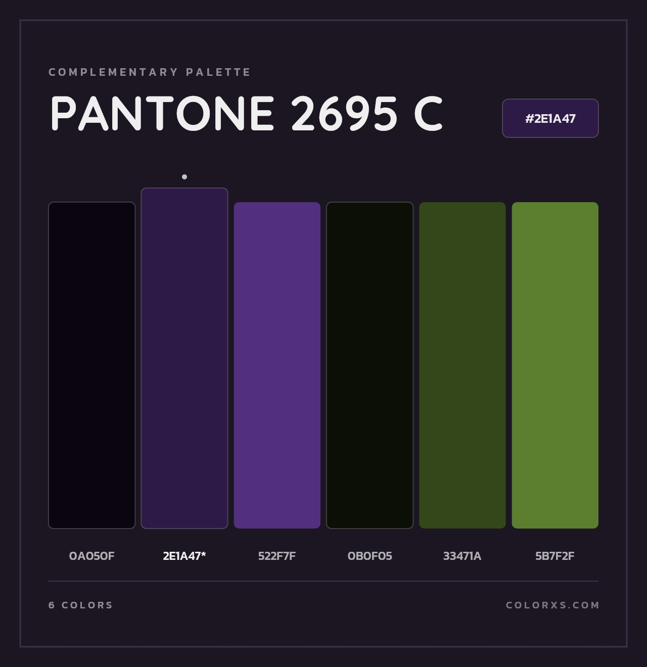 PANTONE 2695 C - Complementary Color Palette