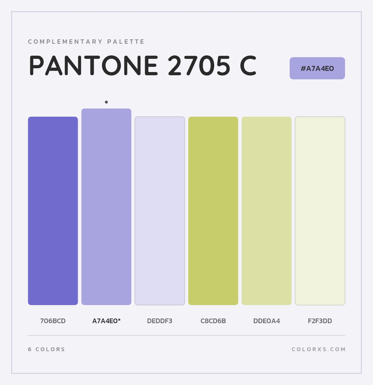 PANTONE 2705 C - Complementary Color Palette