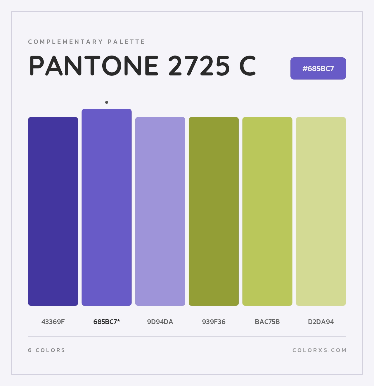 PANTONE 2725 C - Complementary Color Palette