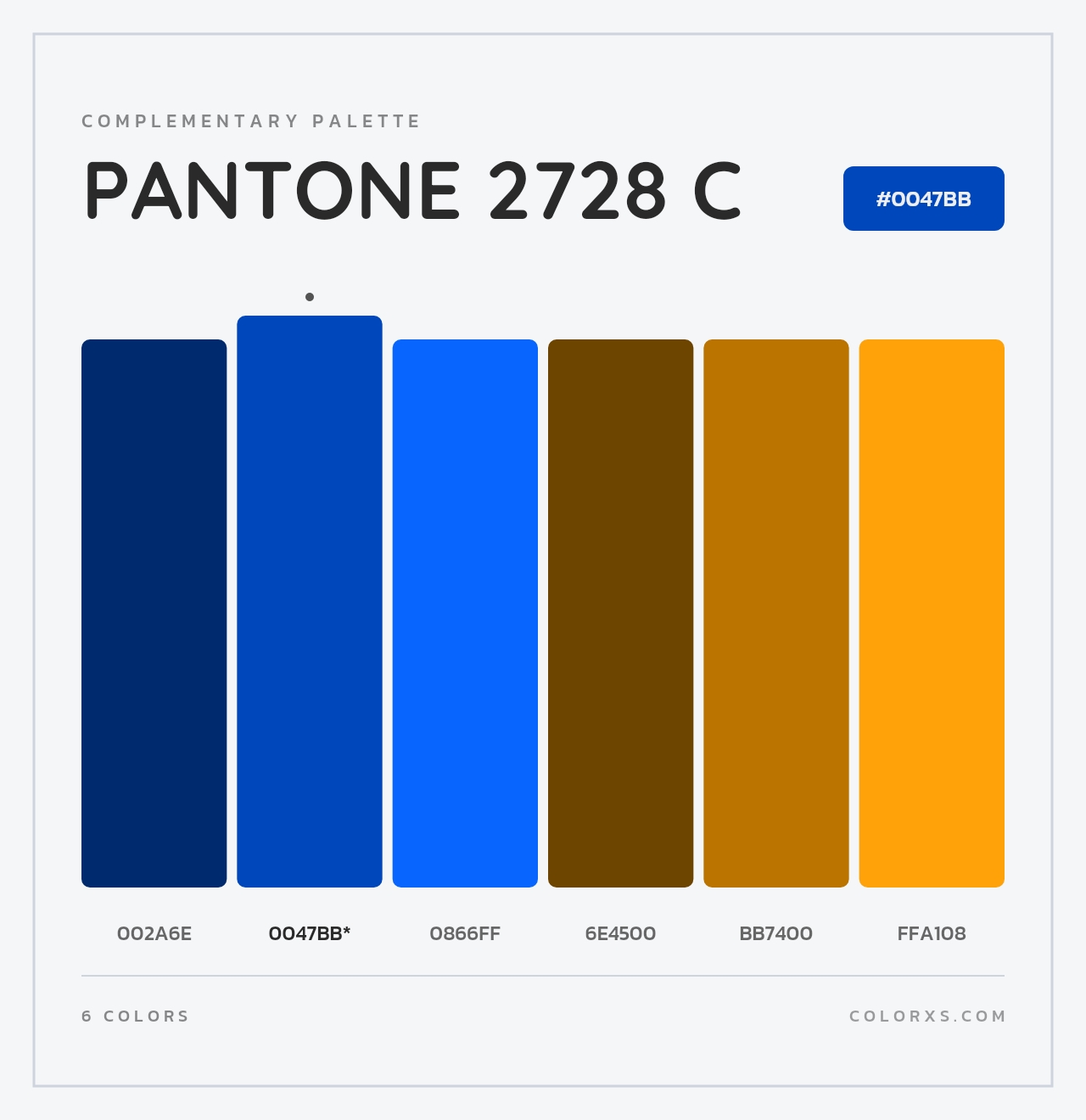 PANTONE 2728 C - Complementary Color Palette