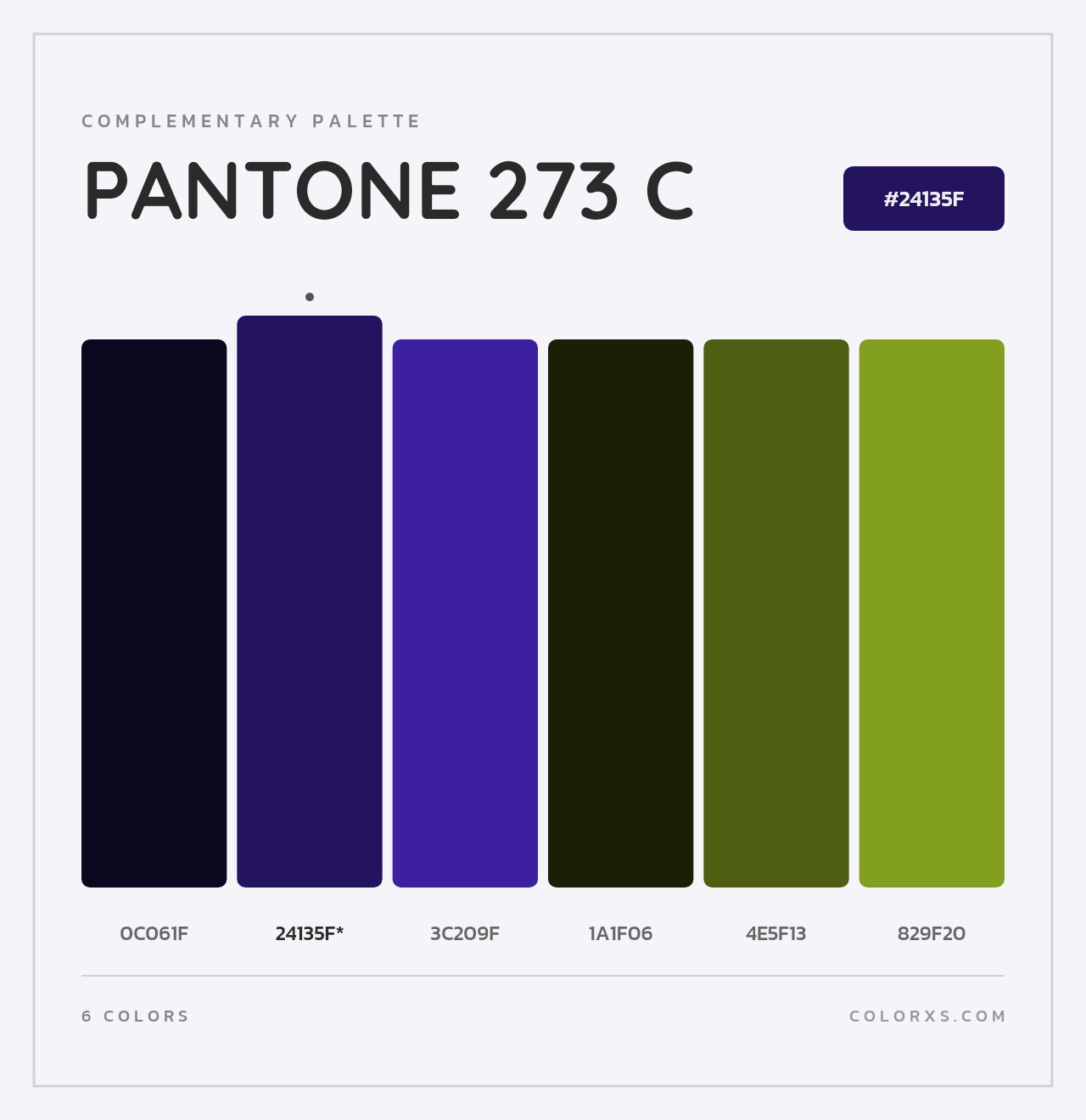 PANTONE 273 C - Complementary Color Palette
