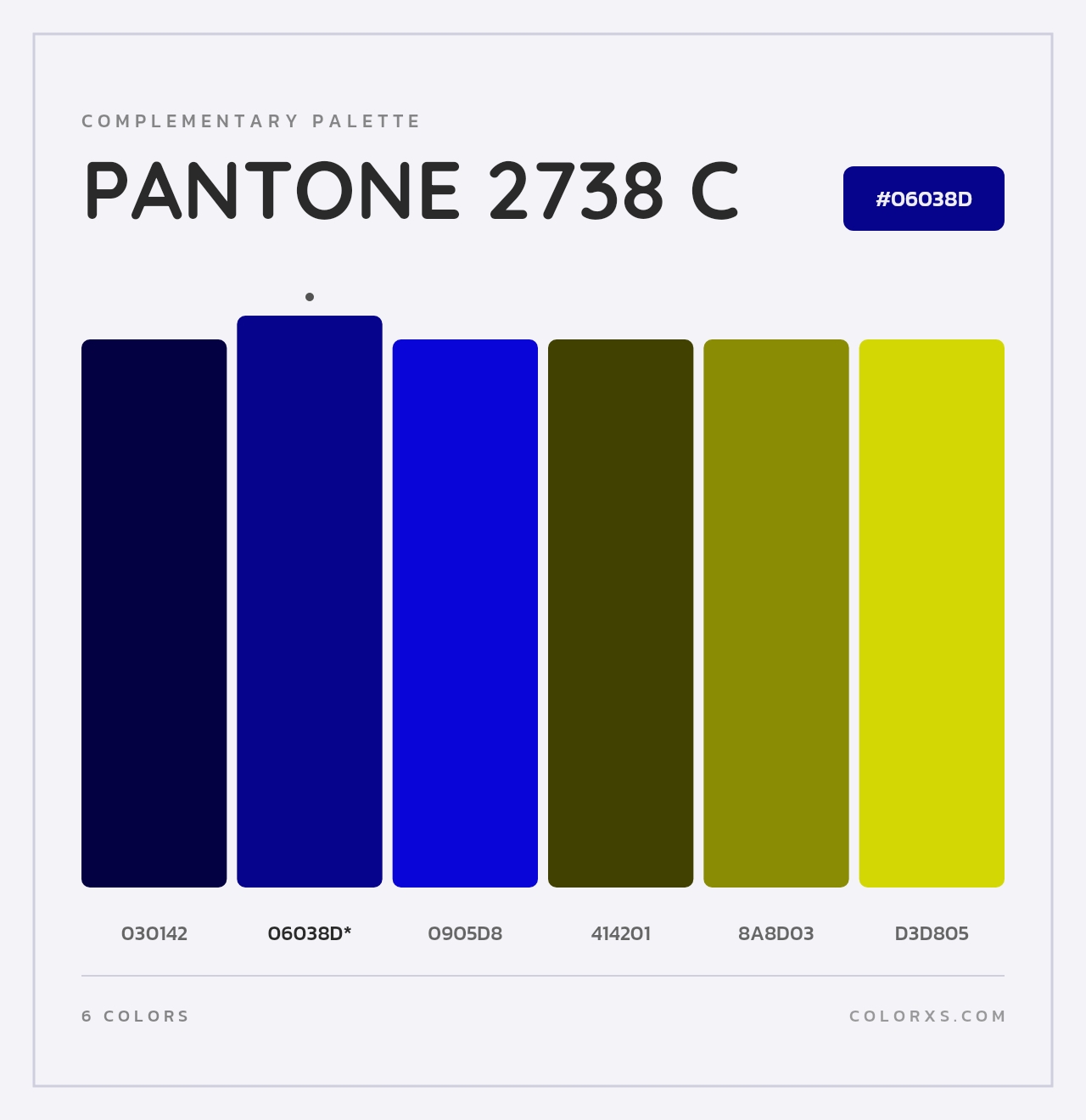 PANTONE 2738 C - Complementary Color Palette