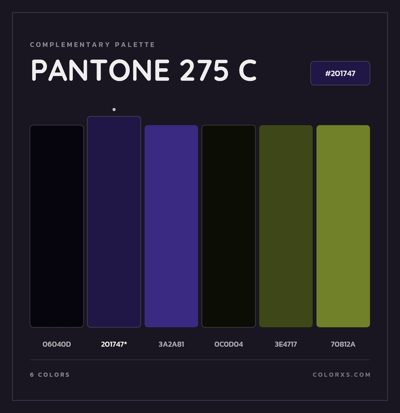 PANTONE 275 C - Complementary Color Palette