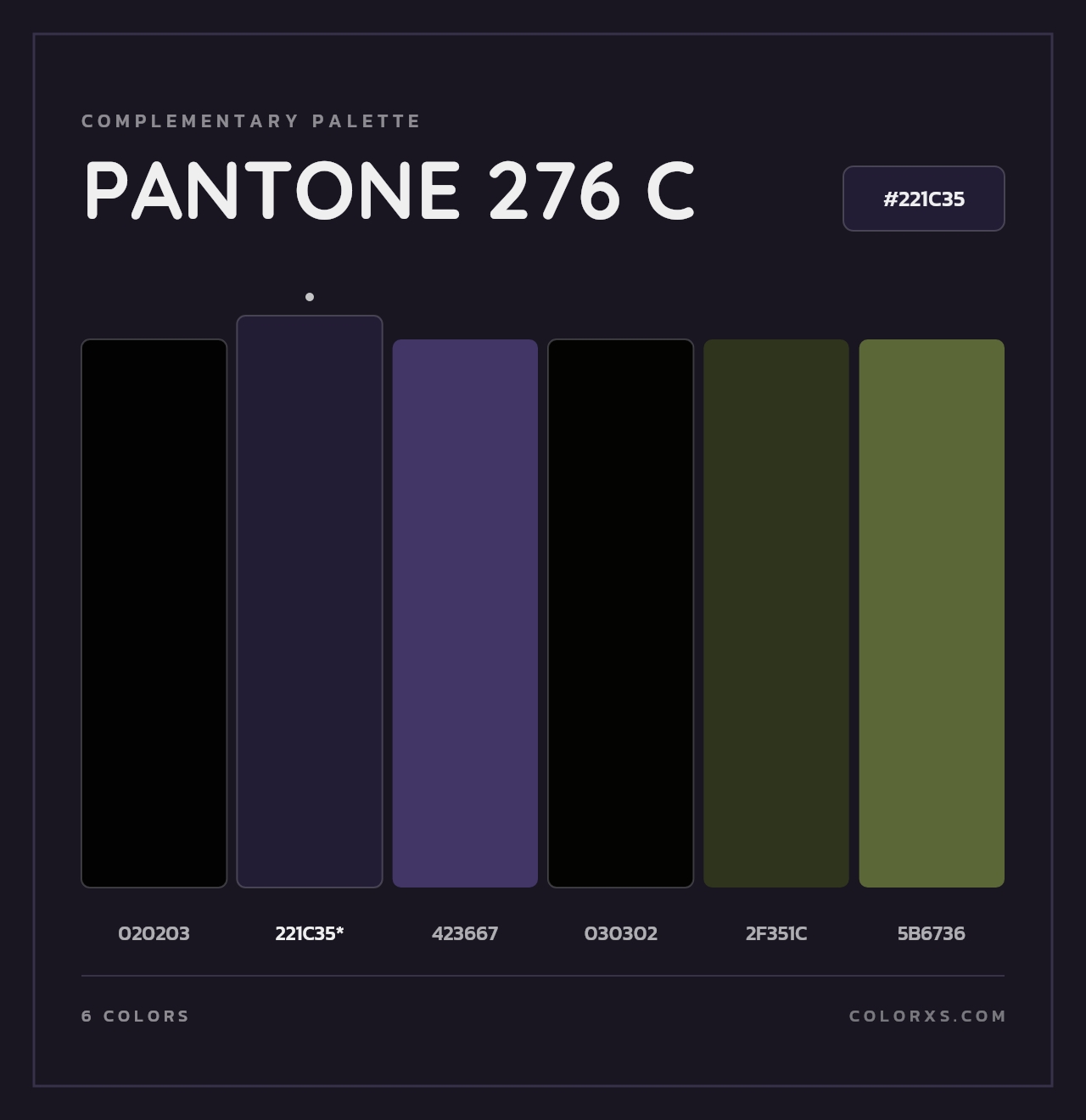 PANTONE 276 C - Complementary Color Palette