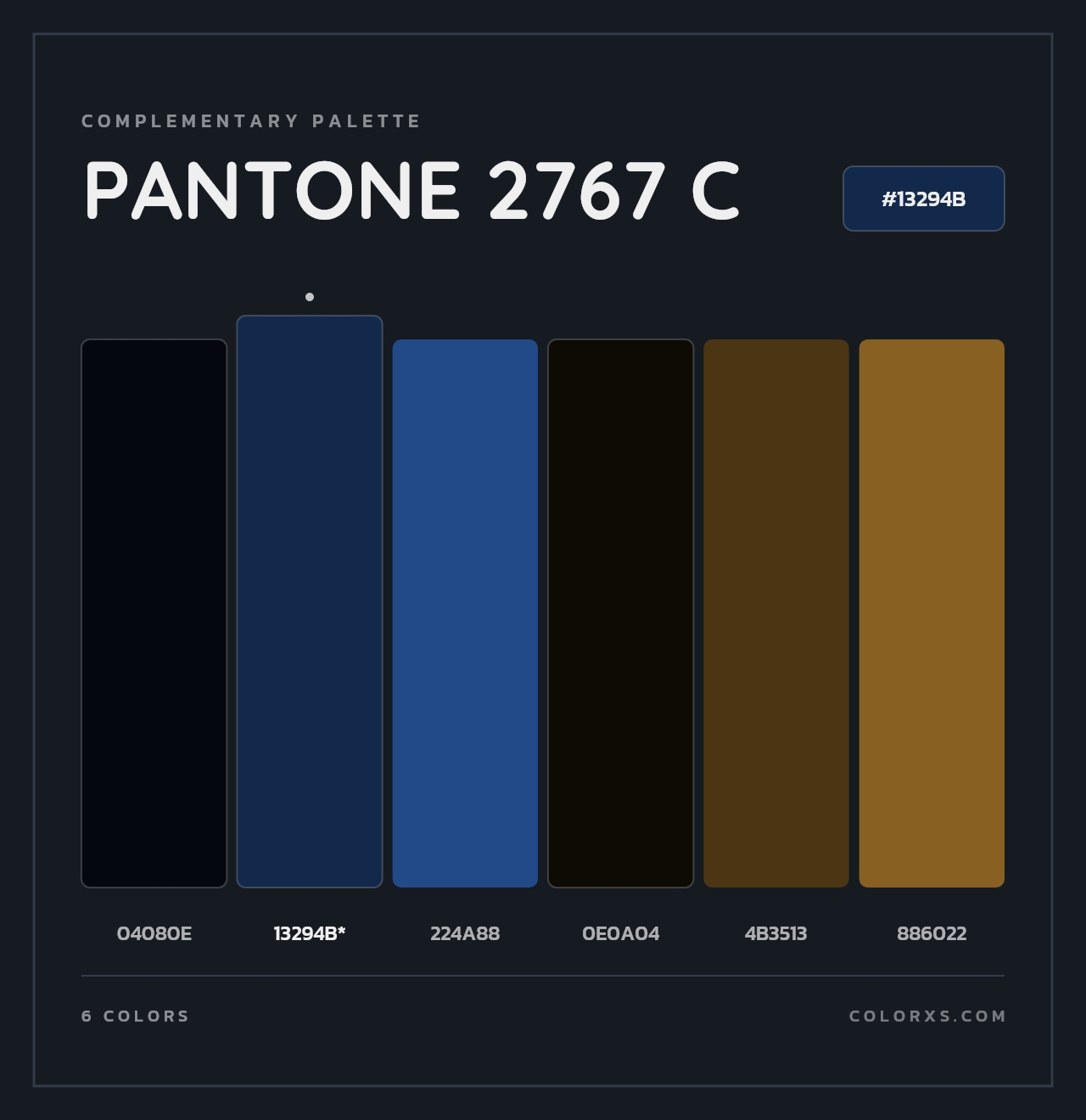 PANTONE 2767 C - Complementary Color Palette