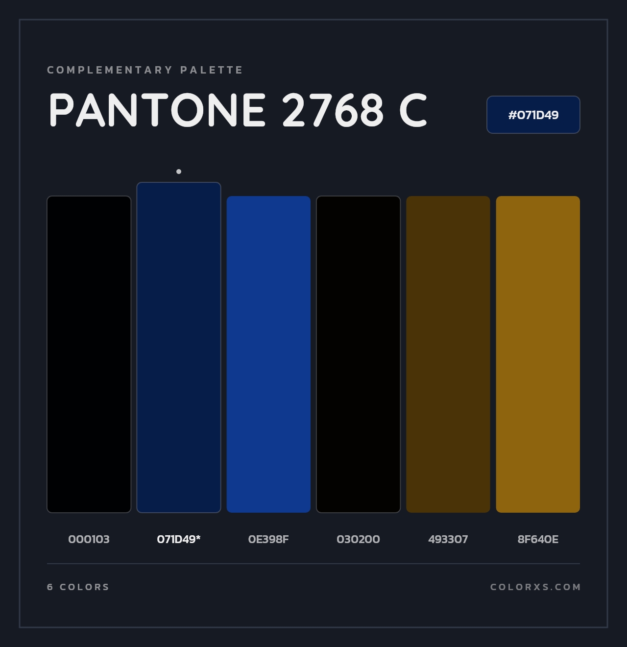 PANTONE 2768 C - Complementary Color Palette