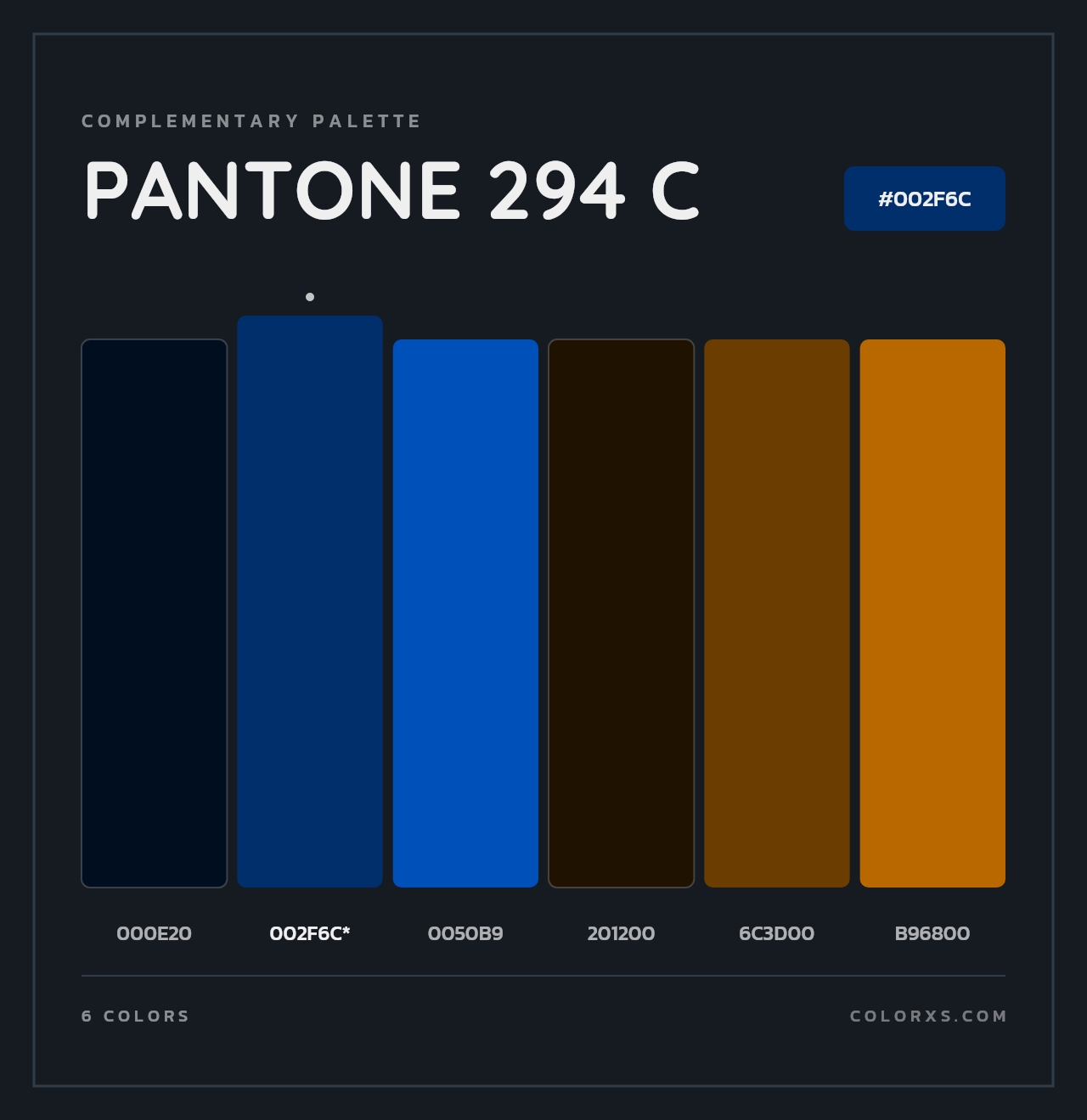 PANTONE 294 C - Complementary Color Palette