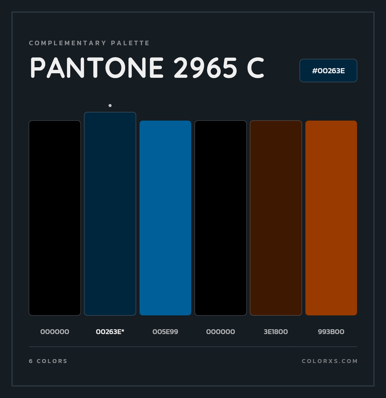 PANTONE 2965 C - Complementary Color Palette