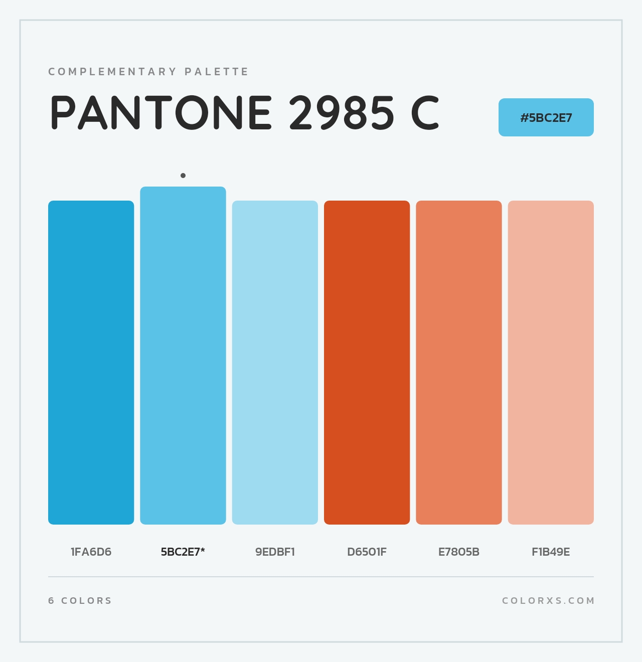 PANTONE 2985 C - Complementary Color Palette