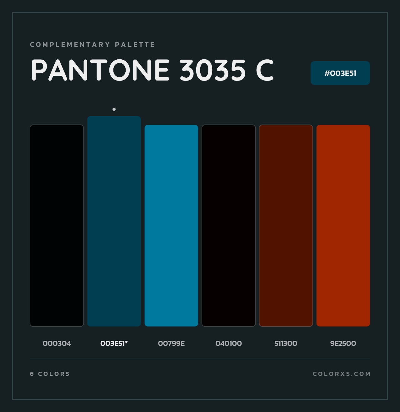 PANTONE 3035 C - Complementary Color Palette