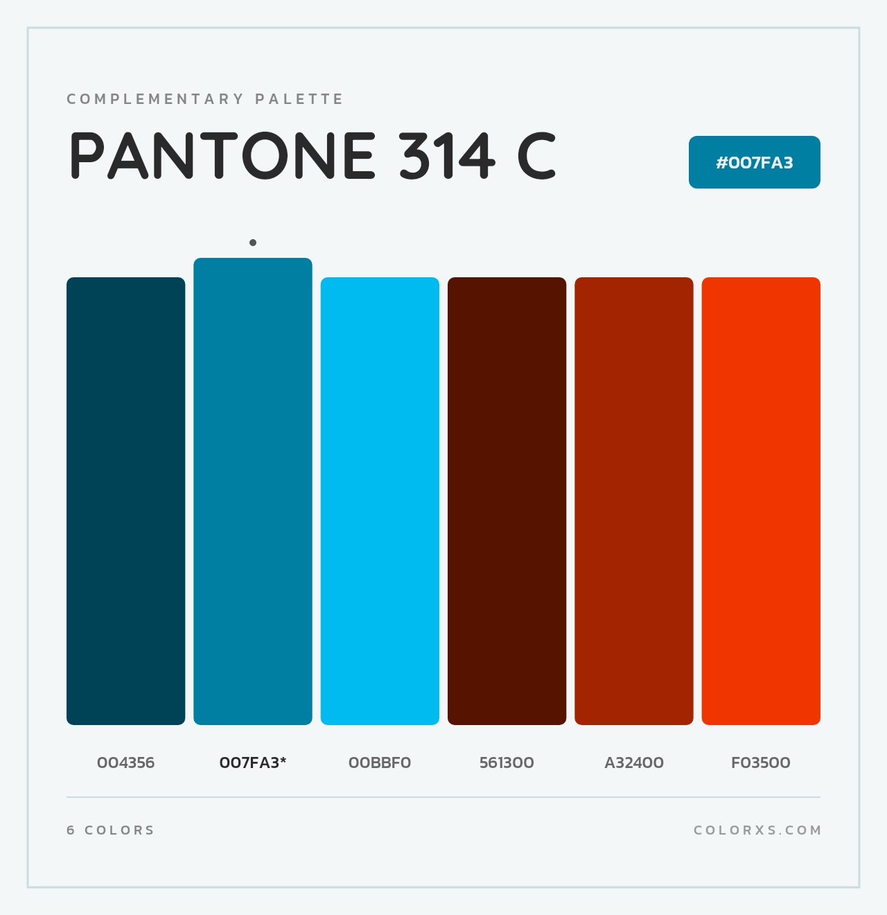 PANTONE 314 C - Complementary Color Palette