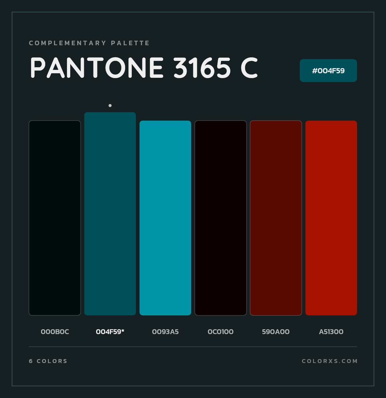 PANTONE 3165 C - Complementary Color Palette