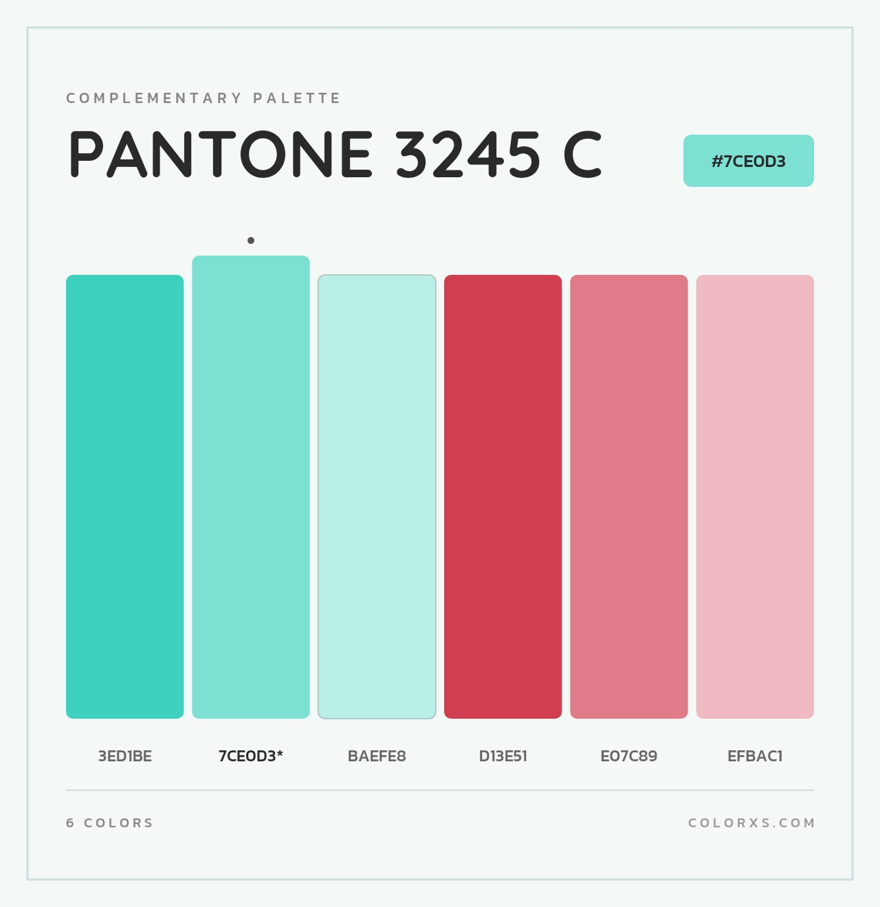 PANTONE 3245 C - Complementary Color Palette