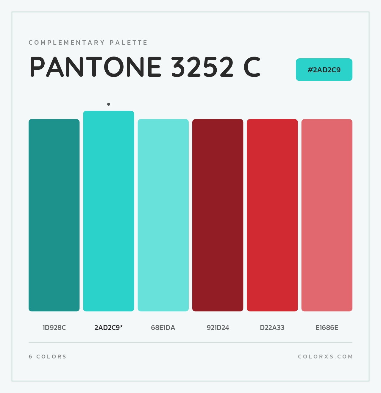 PANTONE 3252 C - Complementary Color Palette