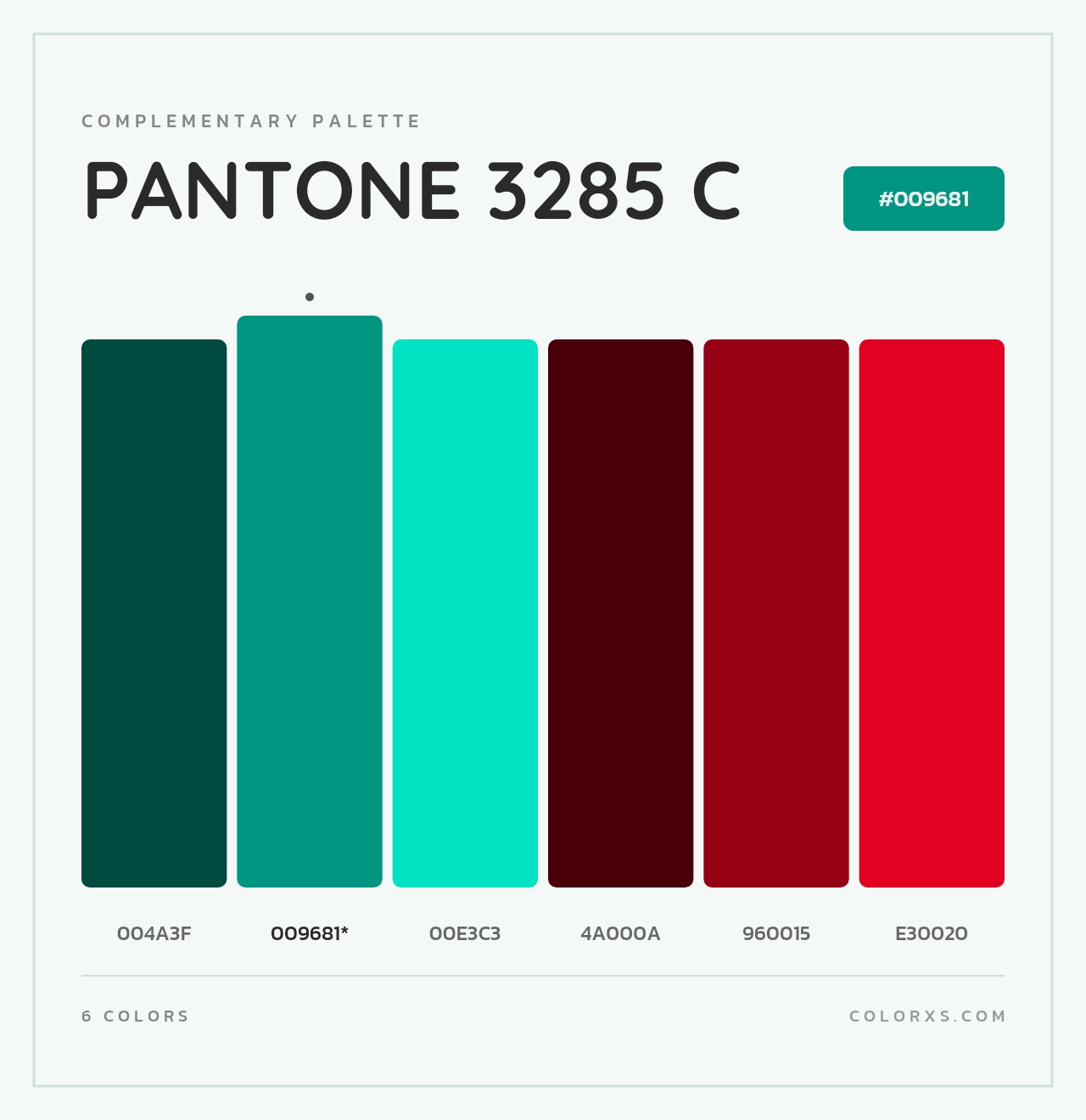 PANTONE 3285 C - Complementary Color Palette