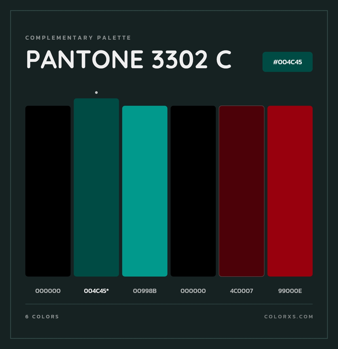 PANTONE 3302 C - Complementary Color Palette