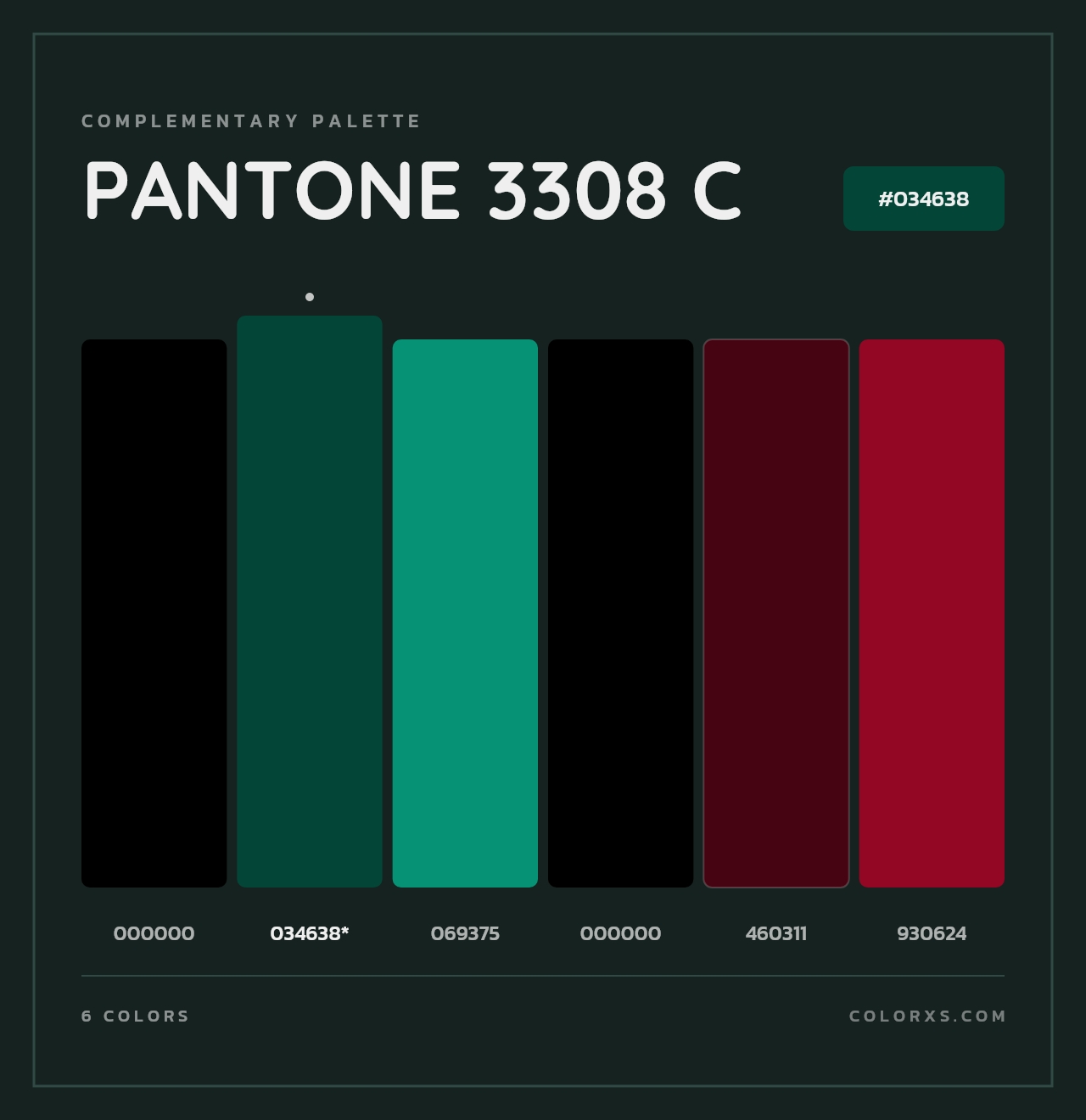 PANTONE 3308 C - Complementary Color Palette