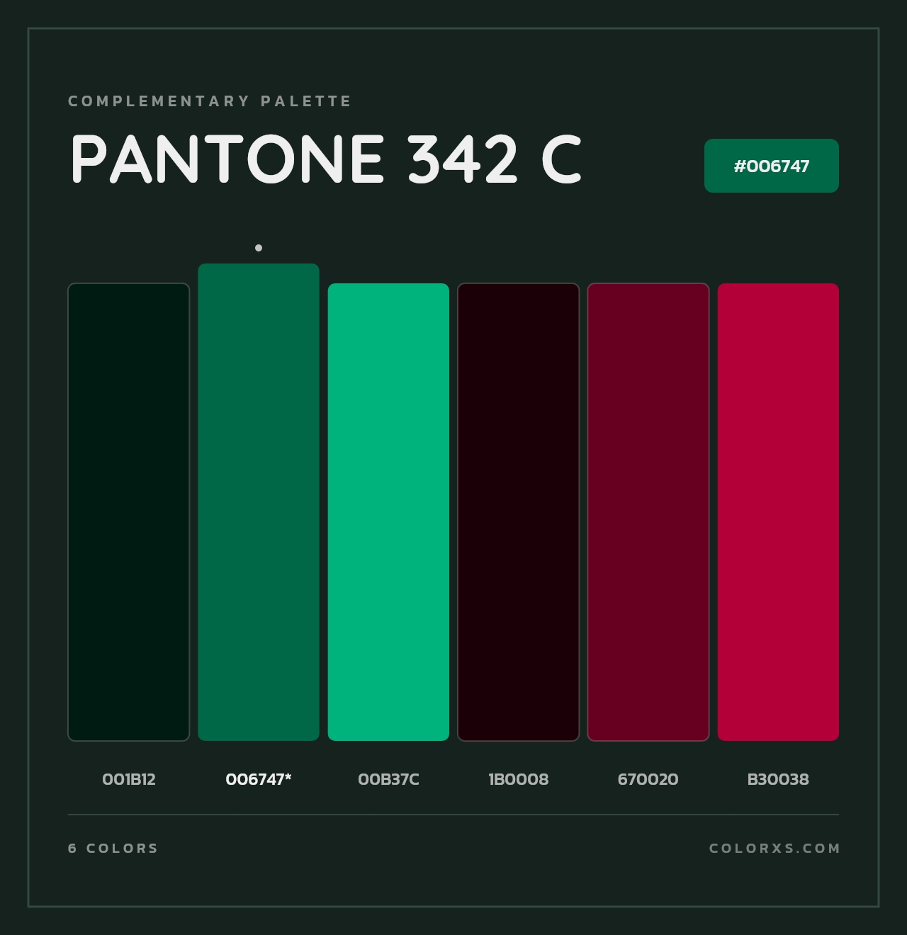 PANTONE 342 C - Complementary Color Palette